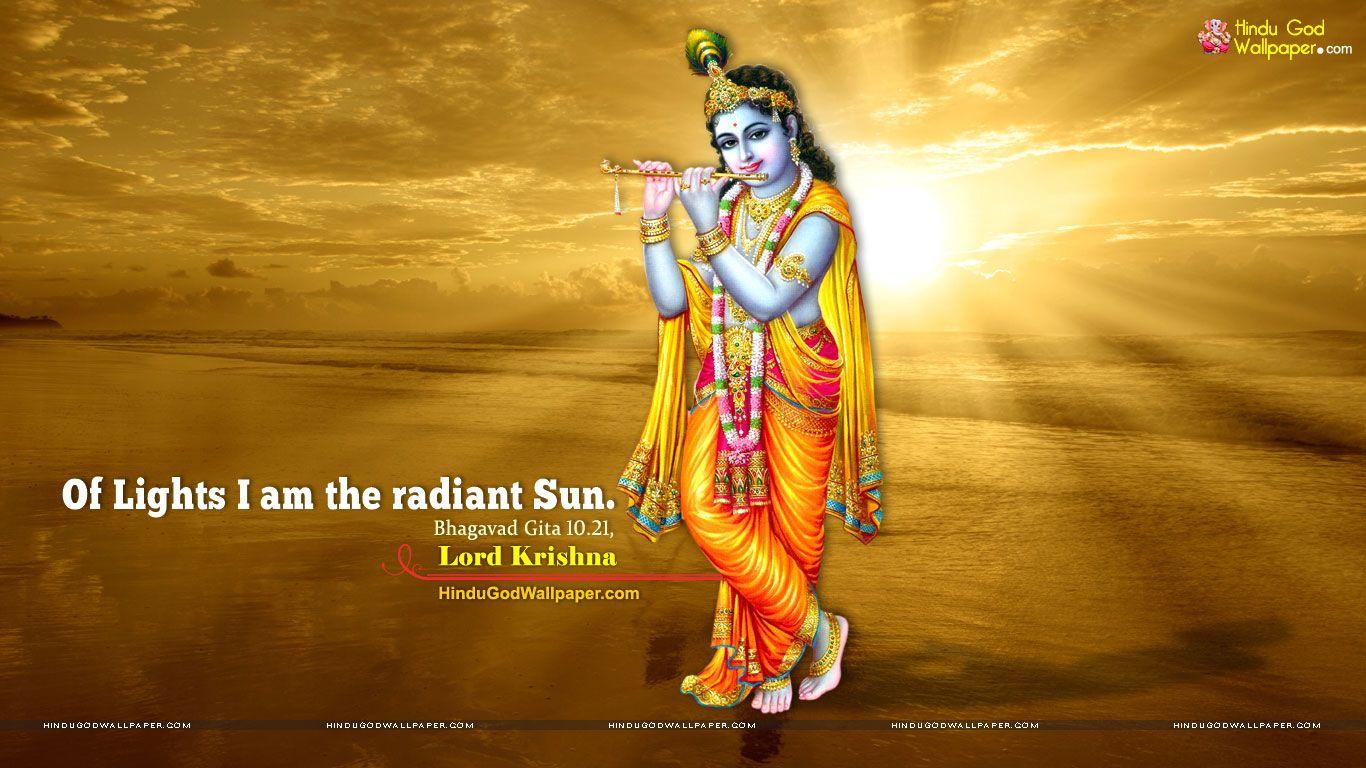 1366x768 Krishna Quotes Wallpaper