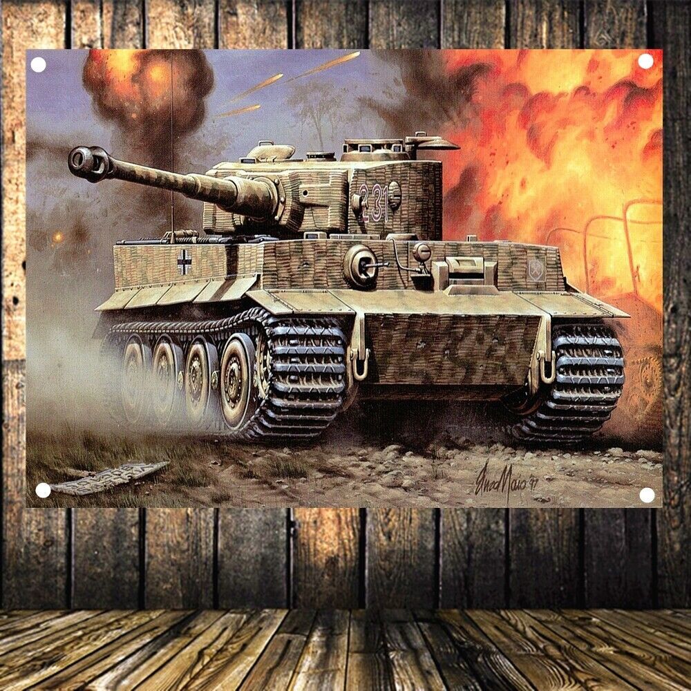 1000x1000 GER Wehrmacht Leopard Tank Art Poster Wall Chart WW II Wallpaper Banner Flag B2