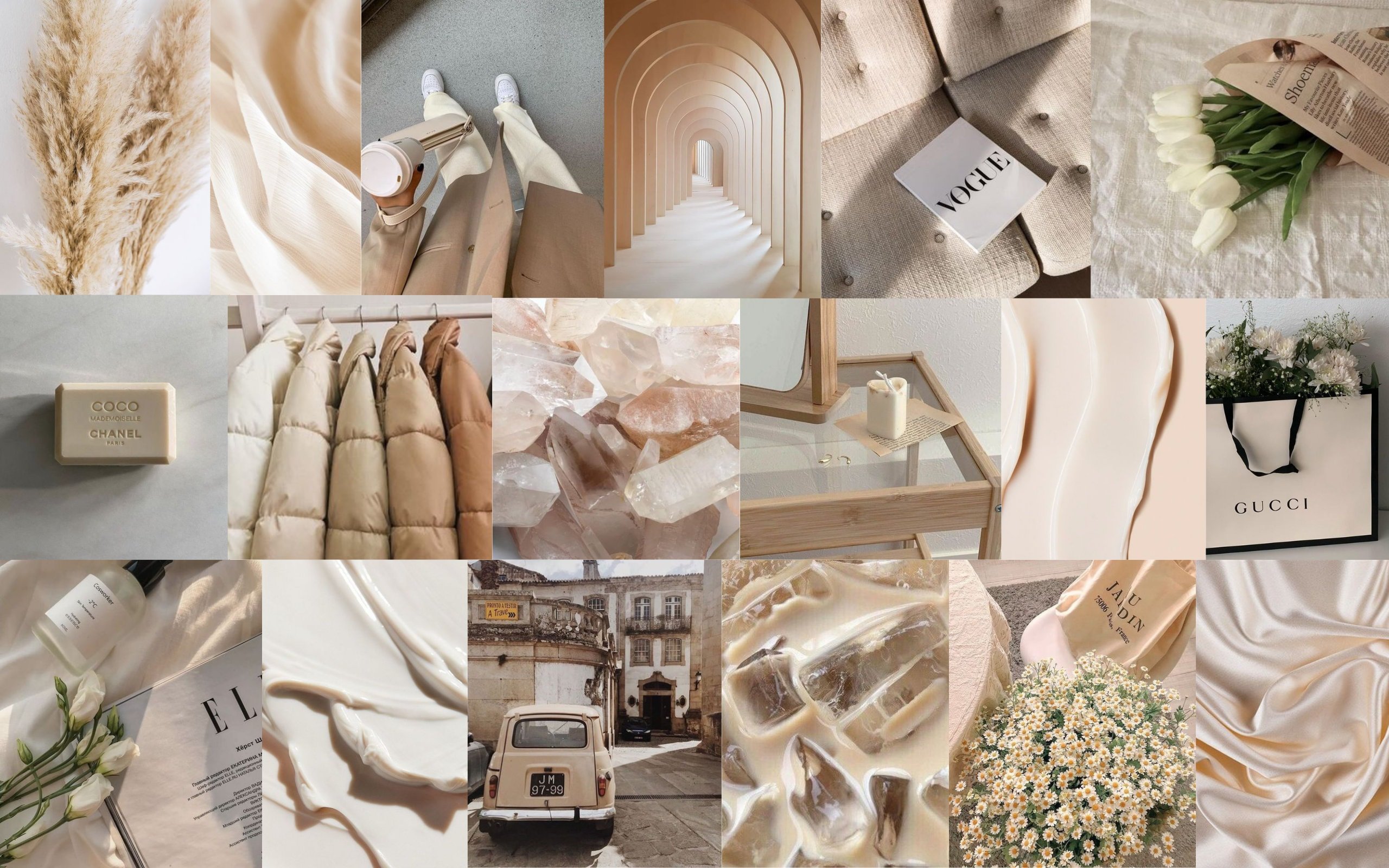2560x1600 Cream Aesthetic MacBook 13 Wallpaper, Cream Aesthetic, Beige Aesthetic, Digital Download