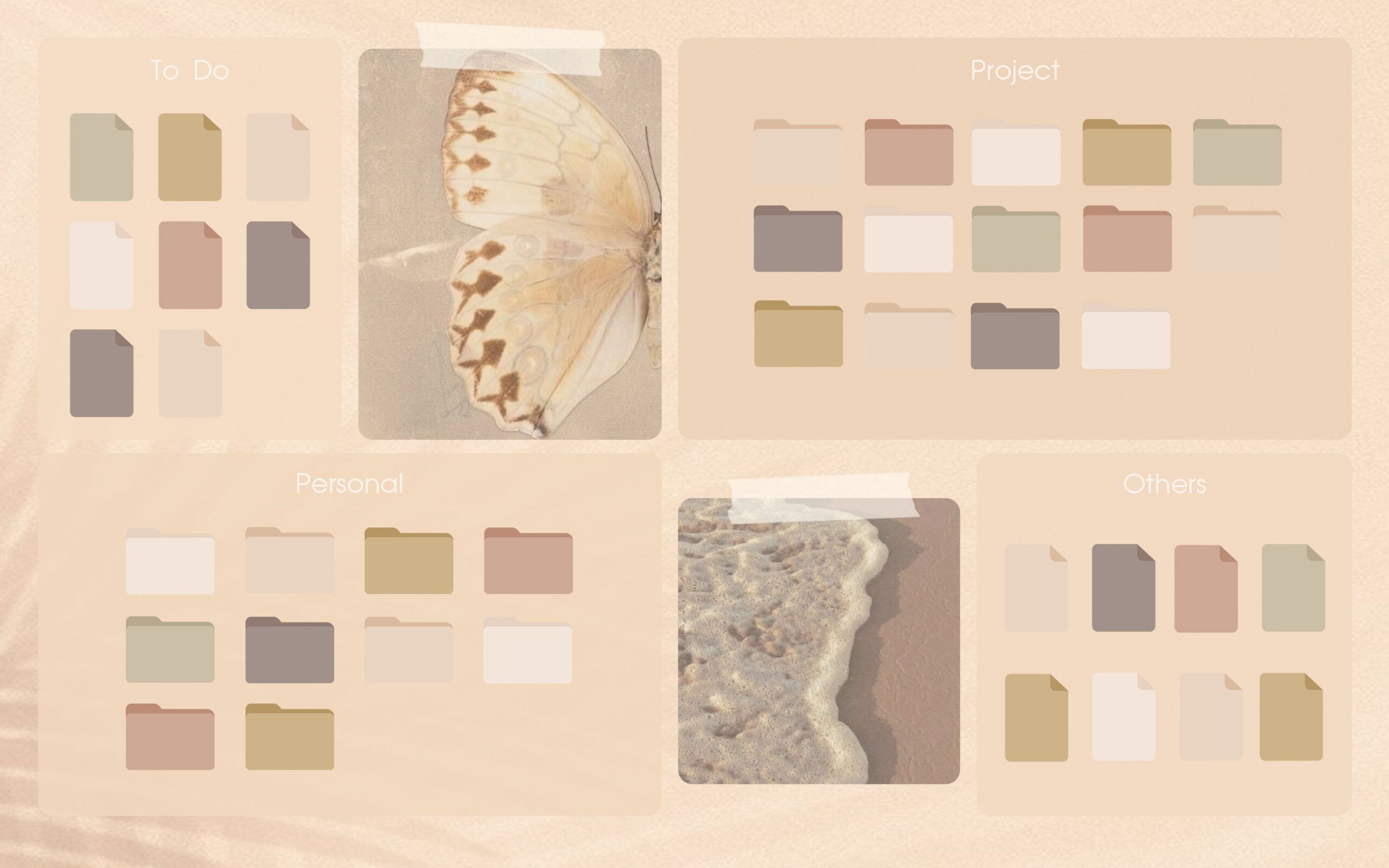2560x1600 Beige Folder Icon Mac & Windows Desktop Organizer Wallpaper