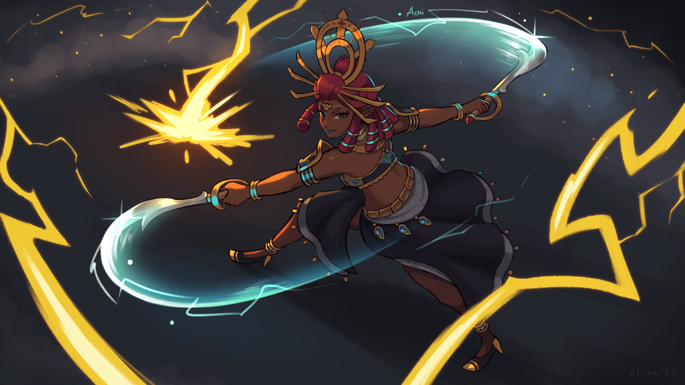 2400x1350 TotK] [OC] Urbosa would be proud
