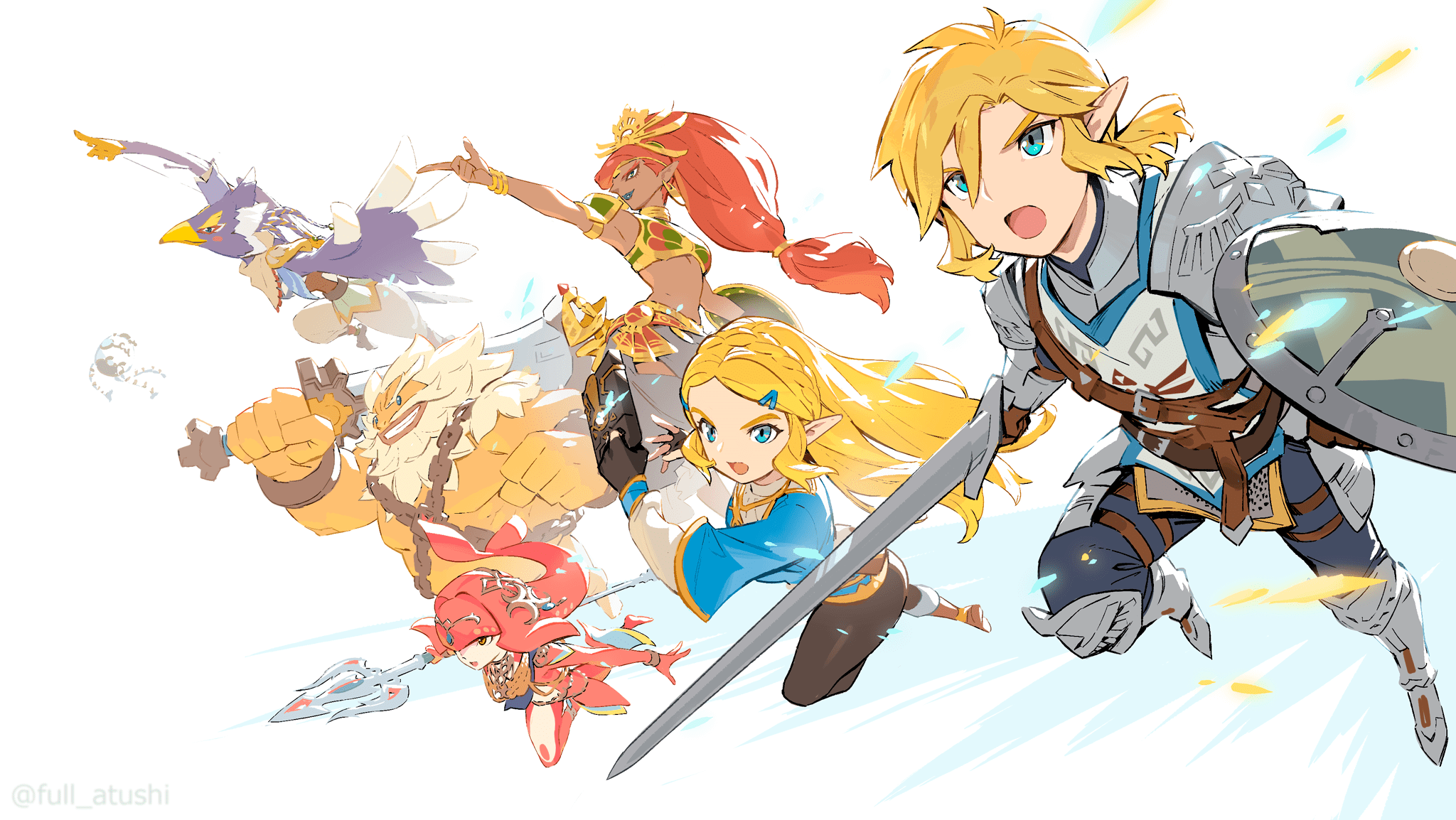 2048x1154 Daruk The Legend Of Zelda Link Mipha The Legend Of Zelda Revali The Legend Of Zelda Urbosa The Legen Wallpaper:2048x1154