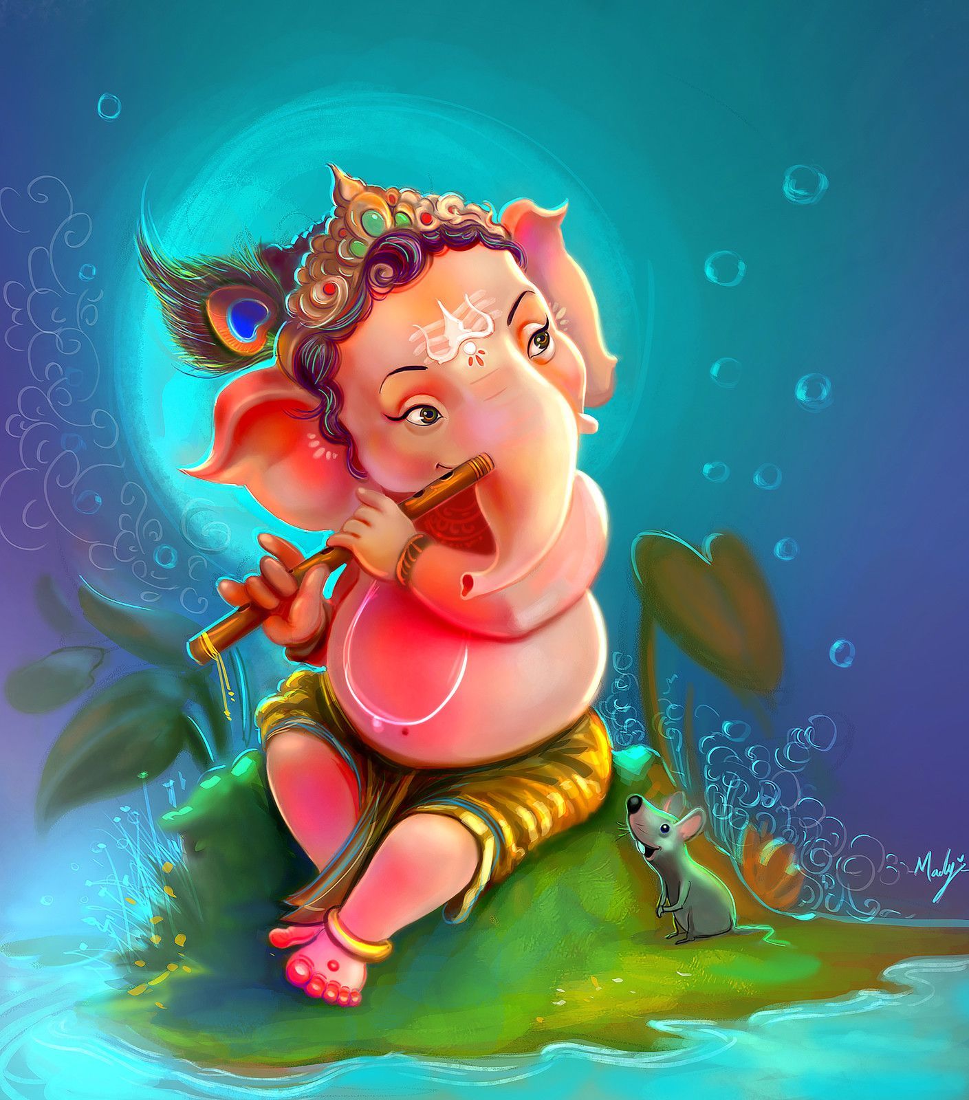 1409x1600 Lord Ganesha &amp; happy ganesh chaturthi./artwo. Lord ganesha paintings, Ganesha painting, Ganesh art