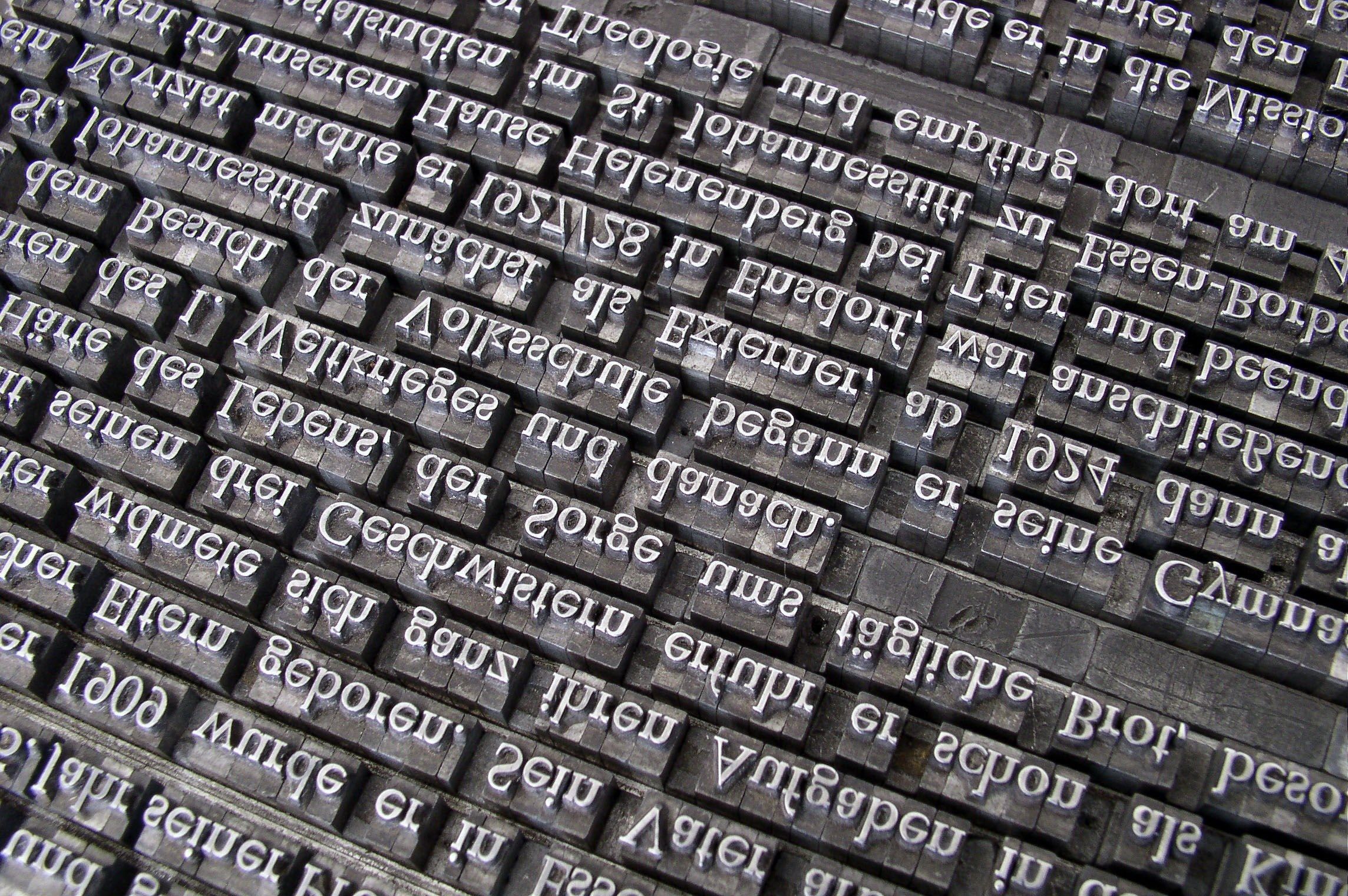 2288x1520 Wallpaper / font lead set book printing gutenberg letters 4k wallpaper free download