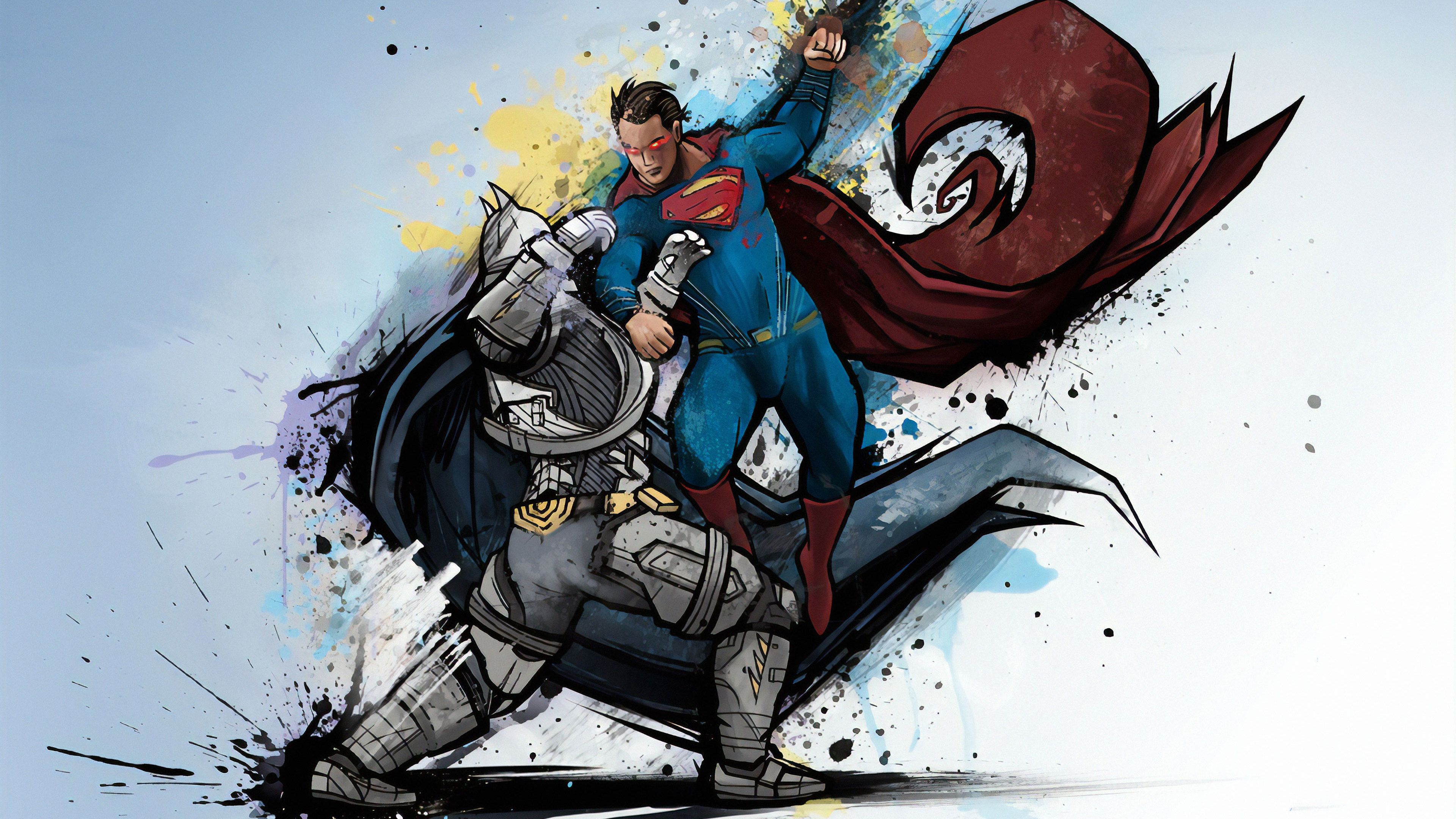 3840x2160 Wallpaper 4k Batman Superman Sketch Art Wallpaper