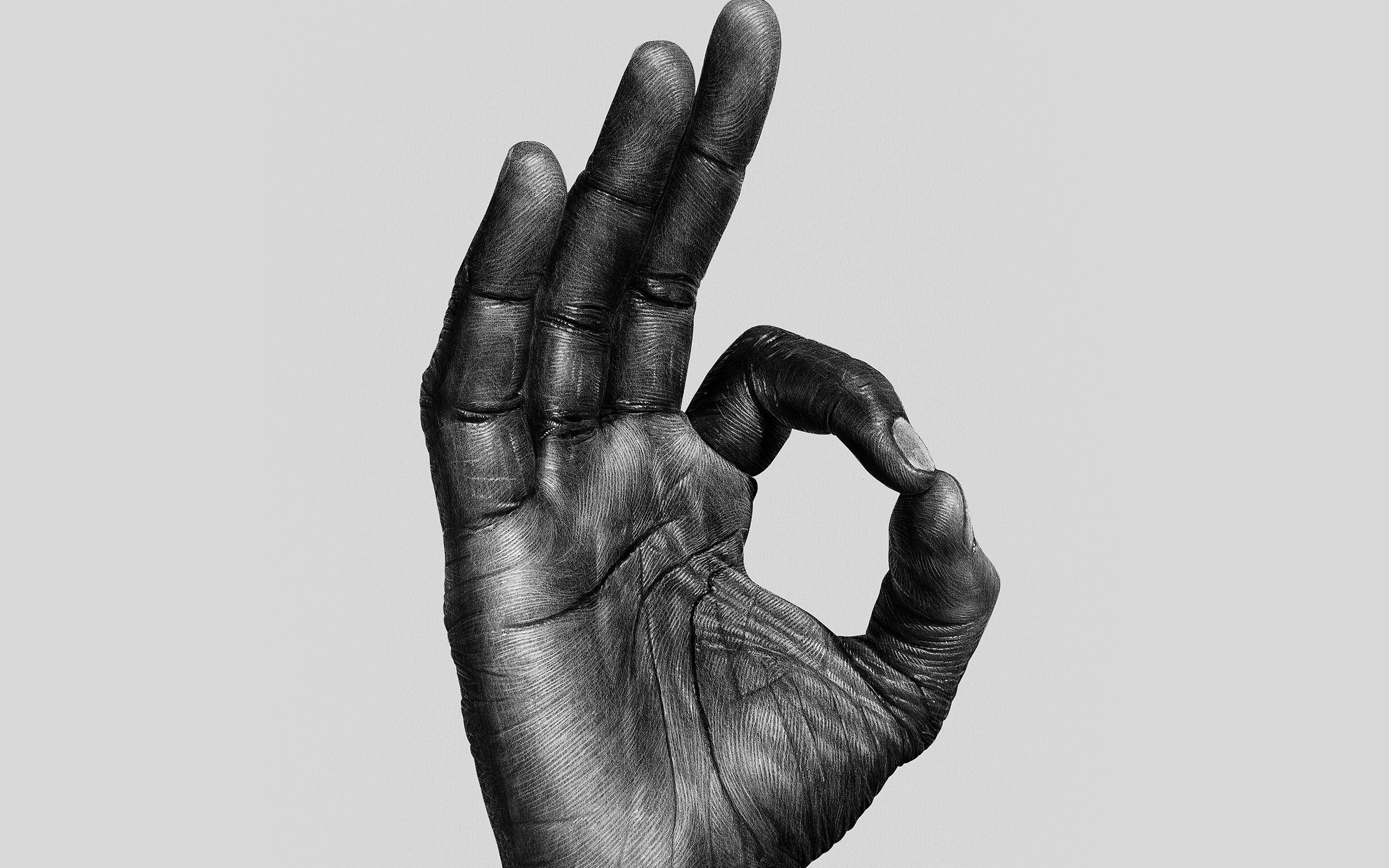 2560x1600 Okay Hand Drawing Black Sketch Art Dark Wallpaper