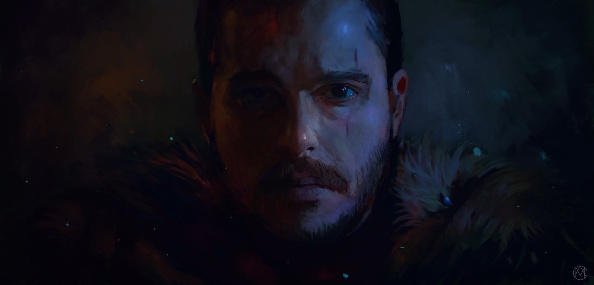 1920x923 Wallpaper / Game Of Thrones, Young Adult, Front View, Close Up, Painting, Headshot, Studio Shot, Fear, Looking, Mystery, Dark, Aegon Targaryen, Portrait, One Person Free Download