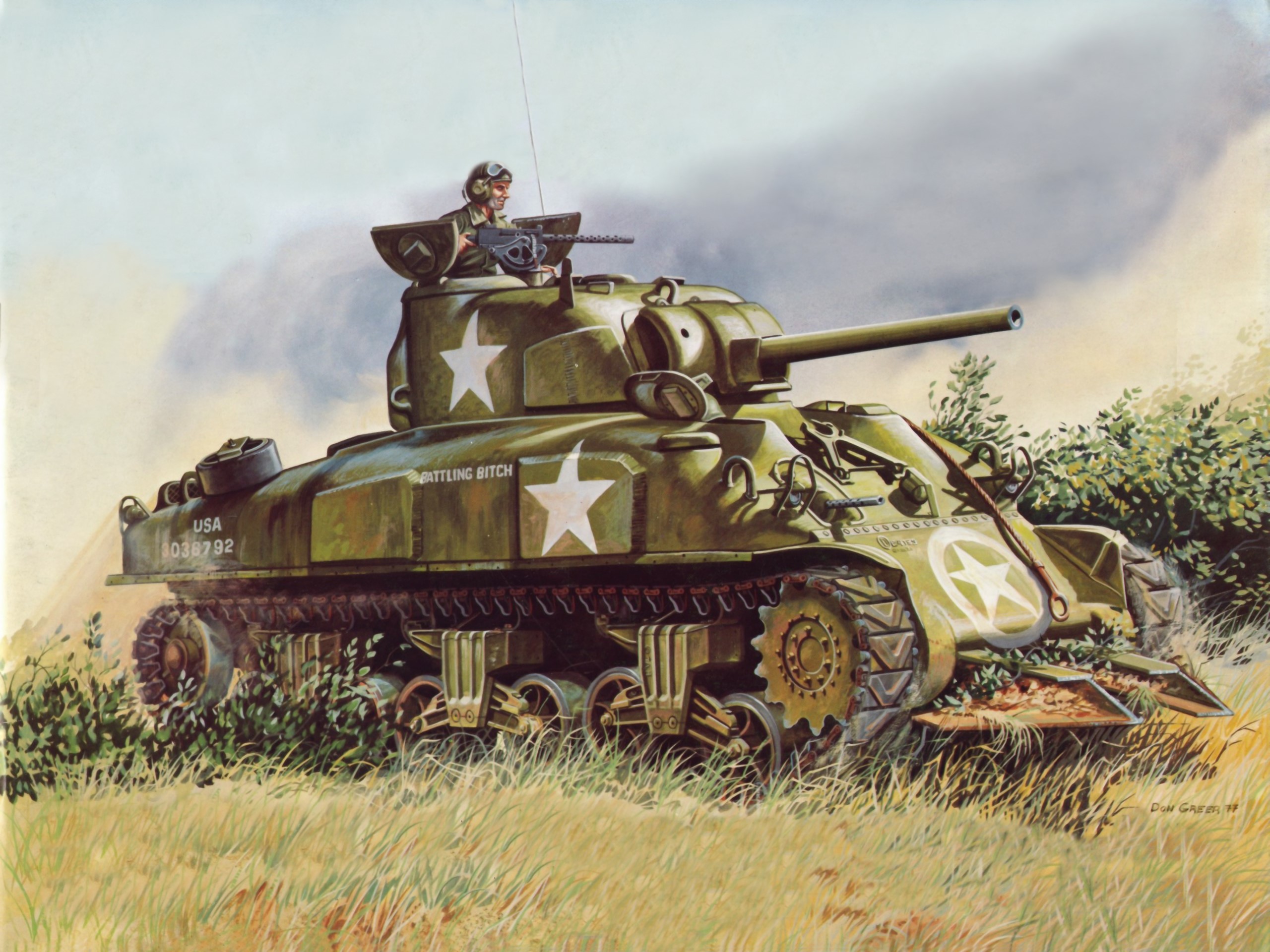 2560x1920 Painting Art, Tanks, M4 Sherman Gallery HD Wallpaper