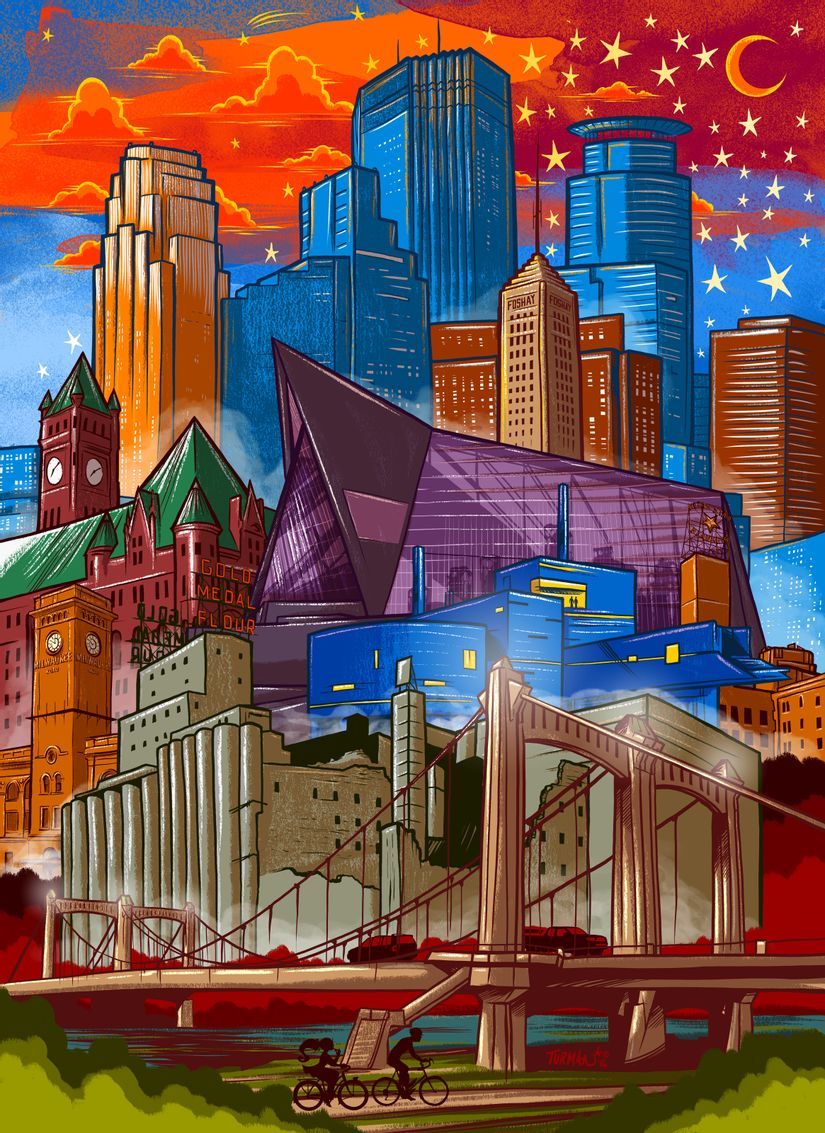 825x1133 Downtown Minneapolis Skyline Wallpaper Mural Your Way