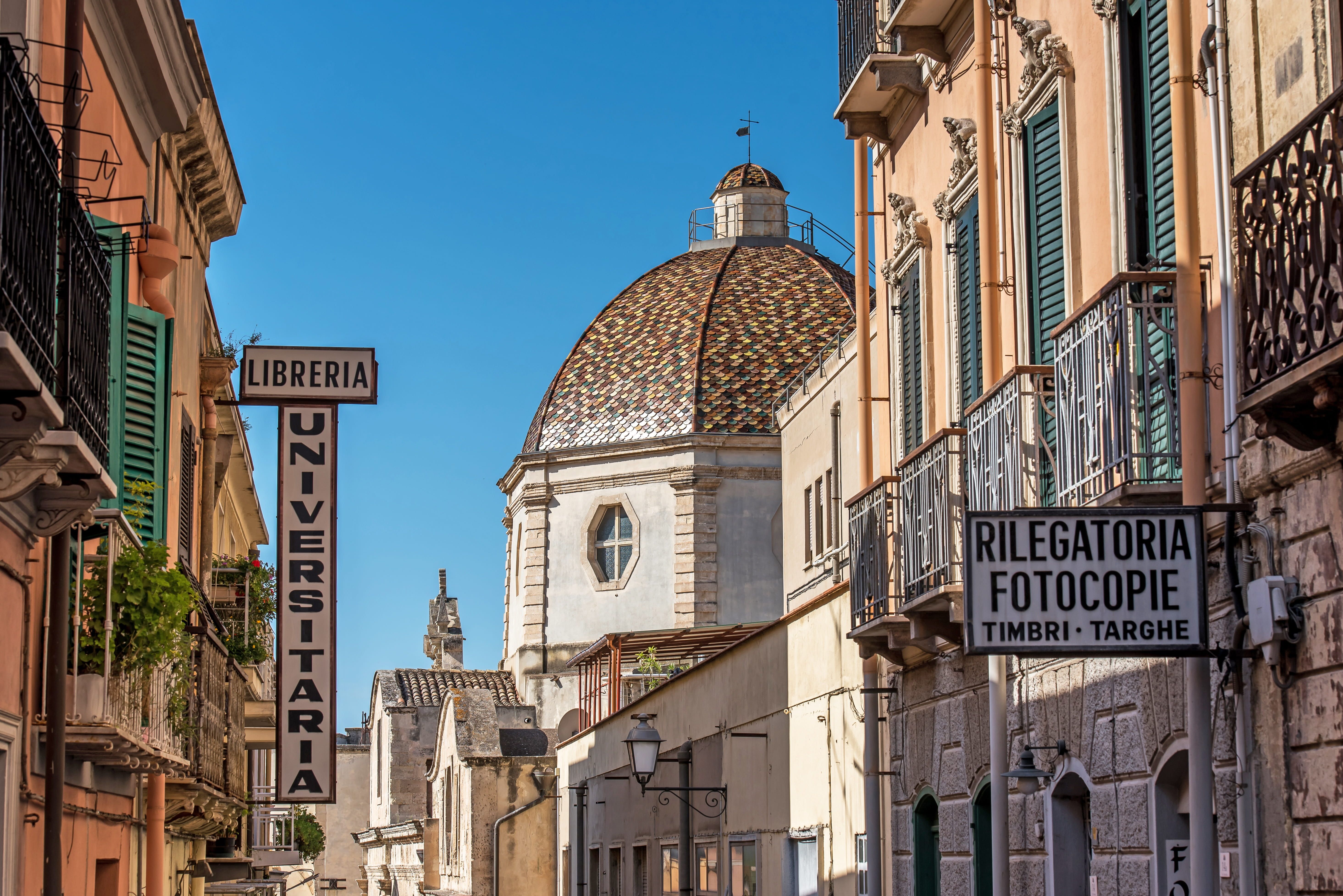 5858x3911 Wallpaper / place of worship, facade, cagliari, spirituality, no people, dome, text, historically, mediterranean, nature, history, sky, architecture, low angle view free download