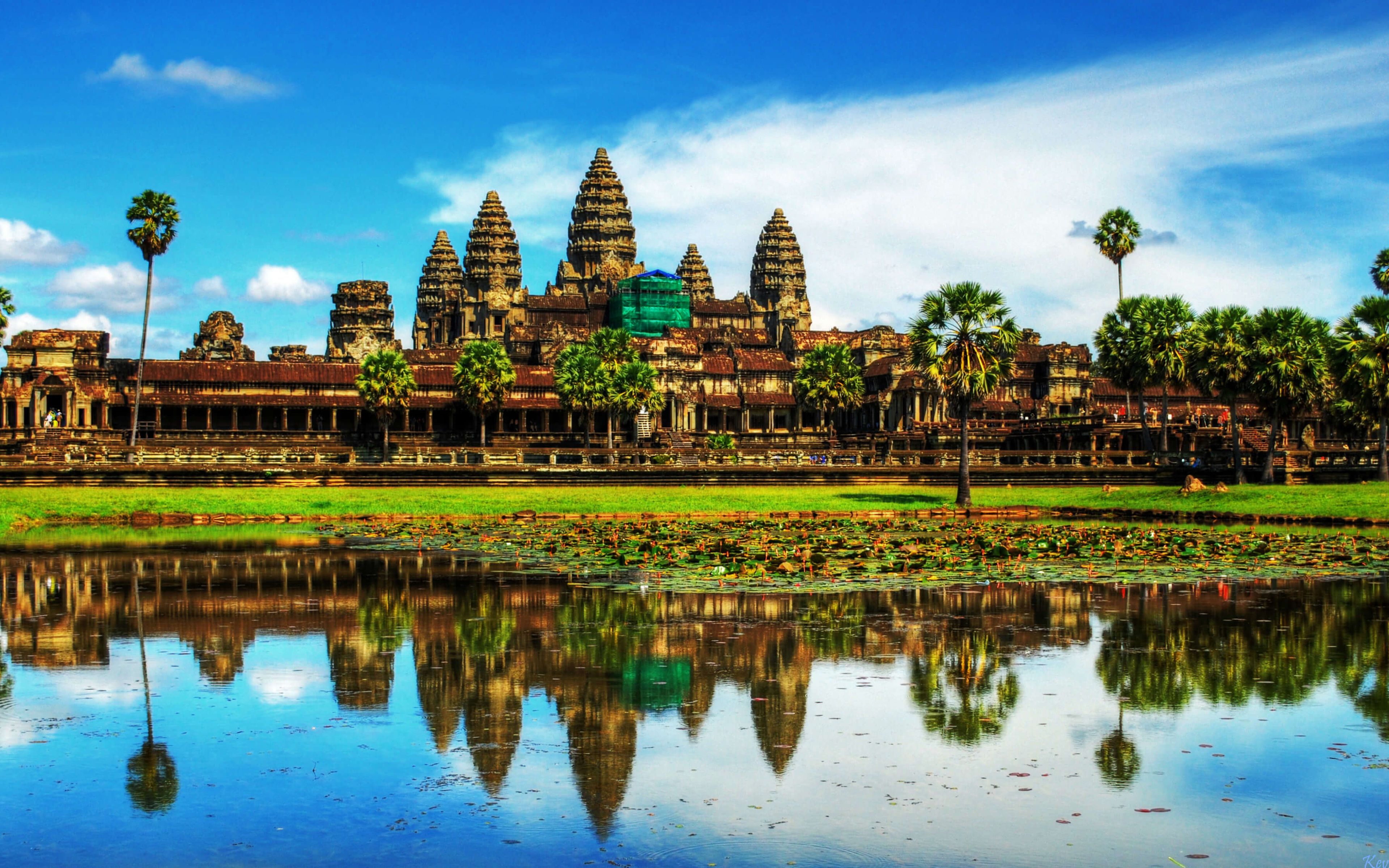 3840x2400 Download wallpaper Angkor Wat, Hindu temple complex, 4k, old temple, God Vishnu, Hinduism, Cambodia for desktop with resolution 3840x2400. High Quality HD picture wallpaper
