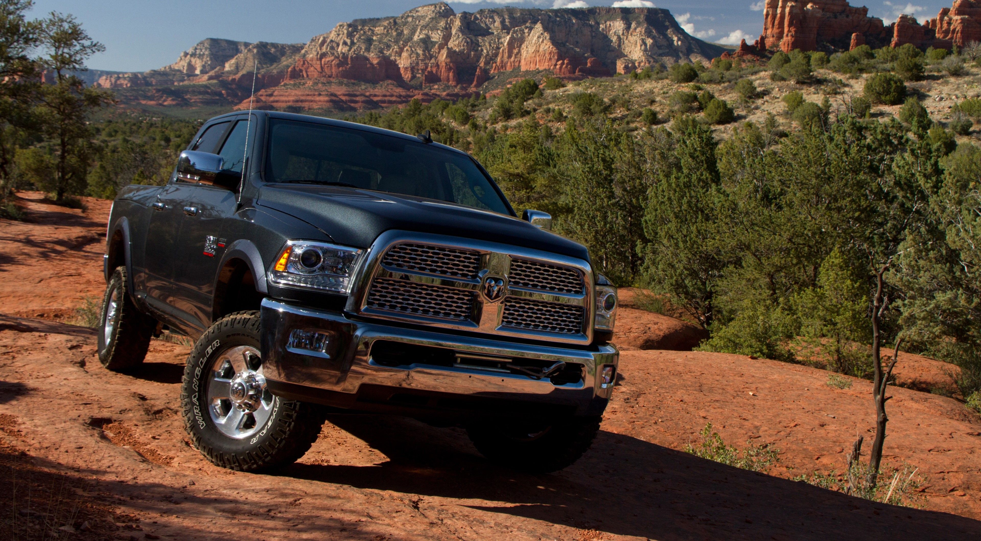 3840x2117 4K, Ram Power Wagon Laramie Crew Cab, Dodge, Black, Front, Pickup Gallery HD Wallpaper