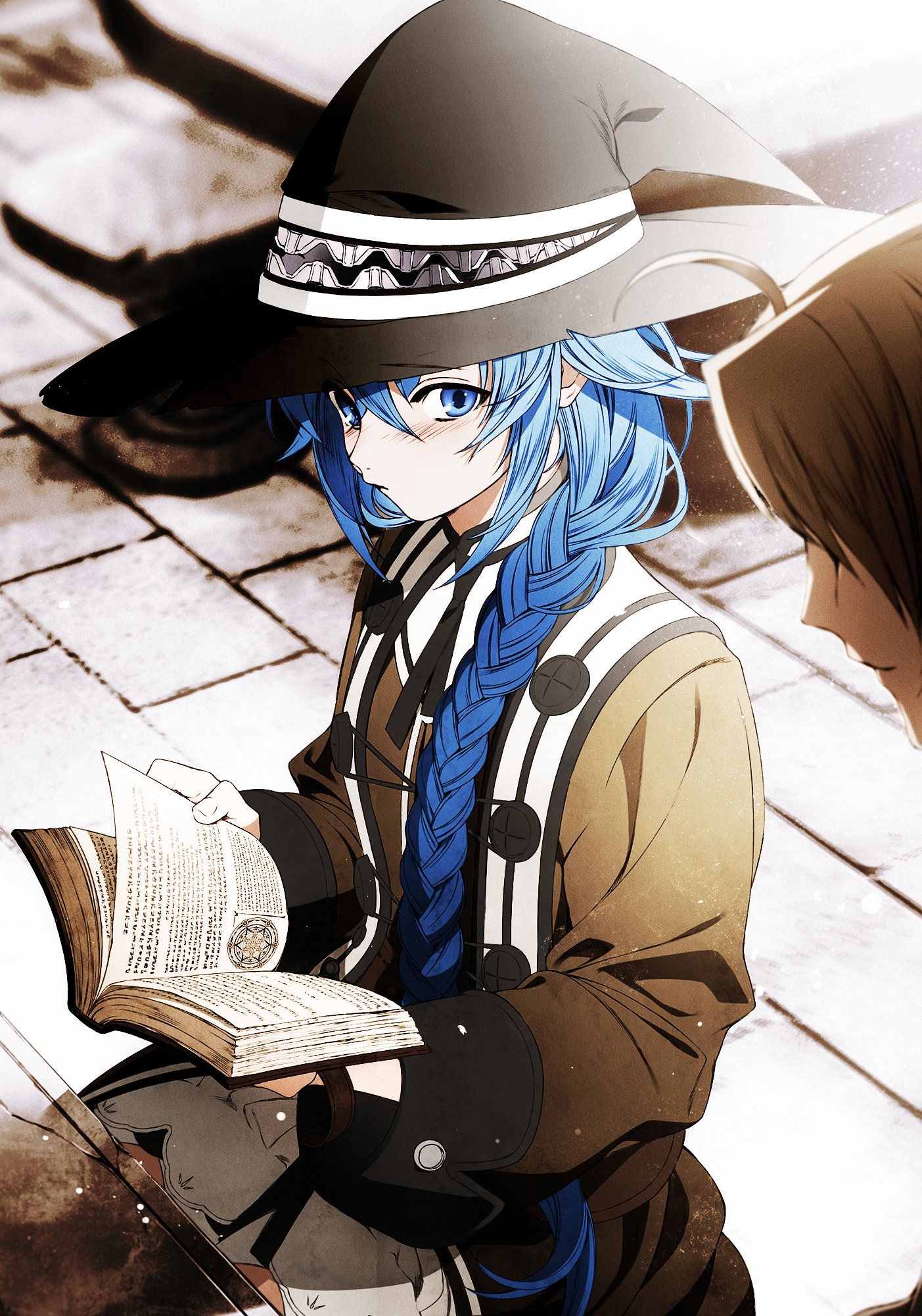1403x2000 Anime Girls Witch Drawing Magic Book In Hand Ponytail Mushoku Tensei Roxy Migurdia Mushoku Tensei Wallpaper:1403x2000