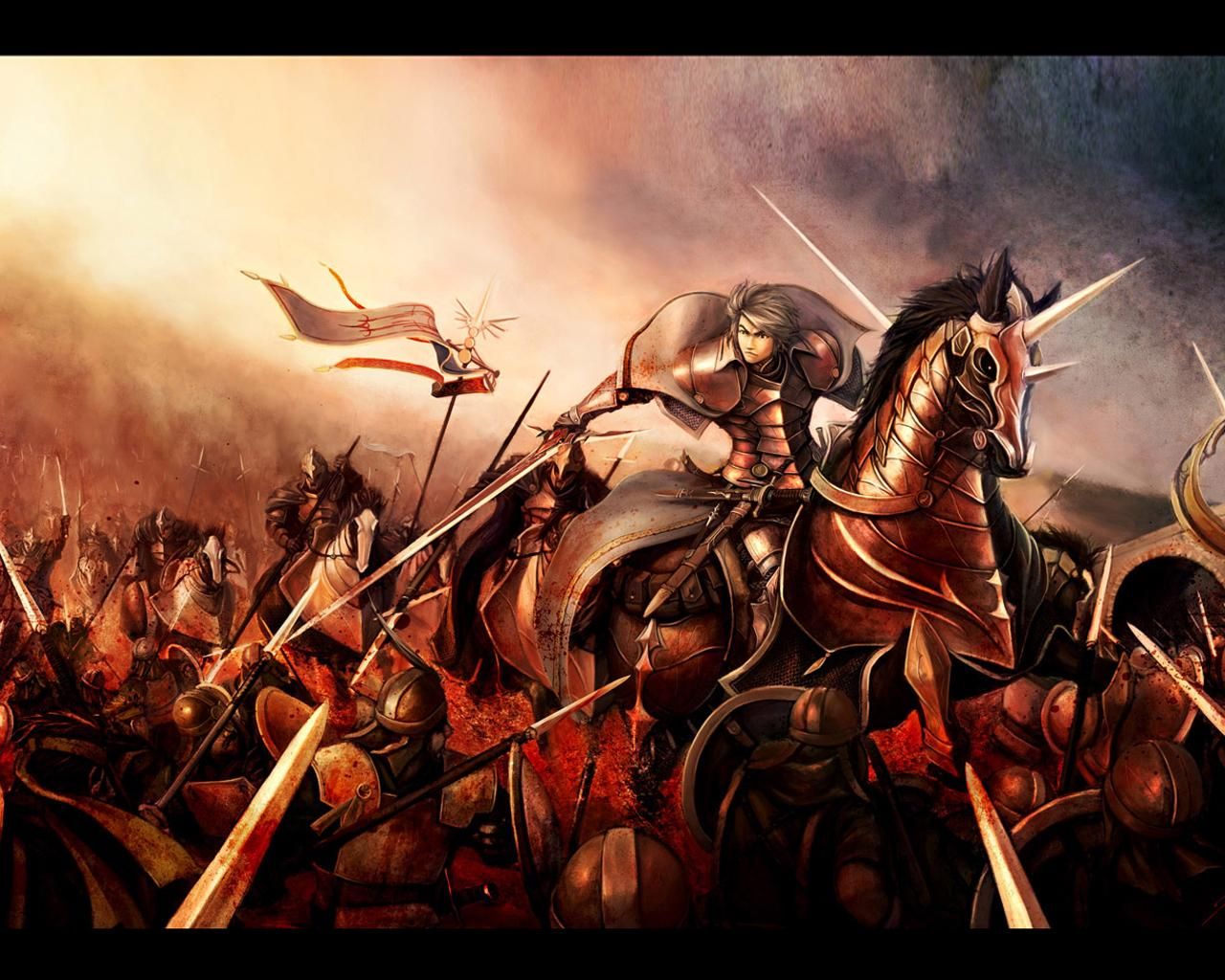 1280x1024 Fantasy Battle Wallpaper:1280x1024