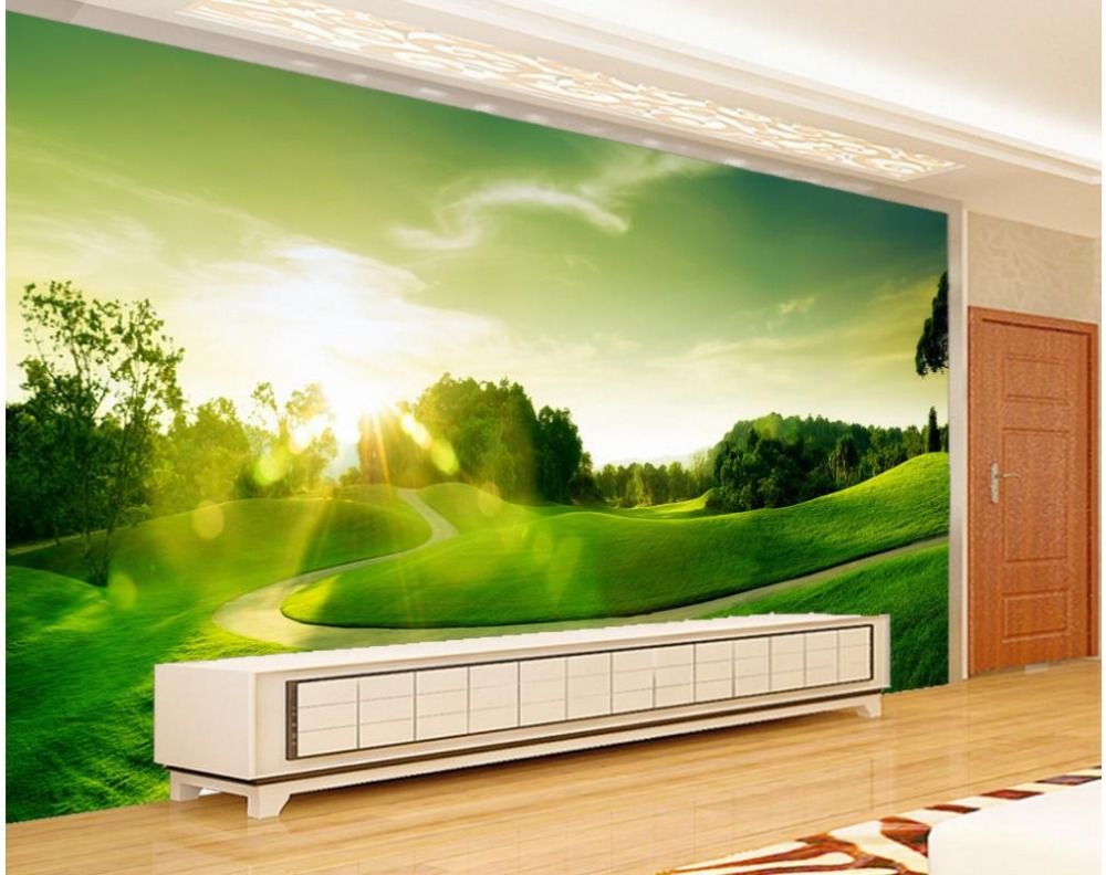 1000x792 Dekorasi rumah 3D nama wallpaper Hijau golf padang rumput mural dekoratif lukisan foto wallpaper untuk dinding