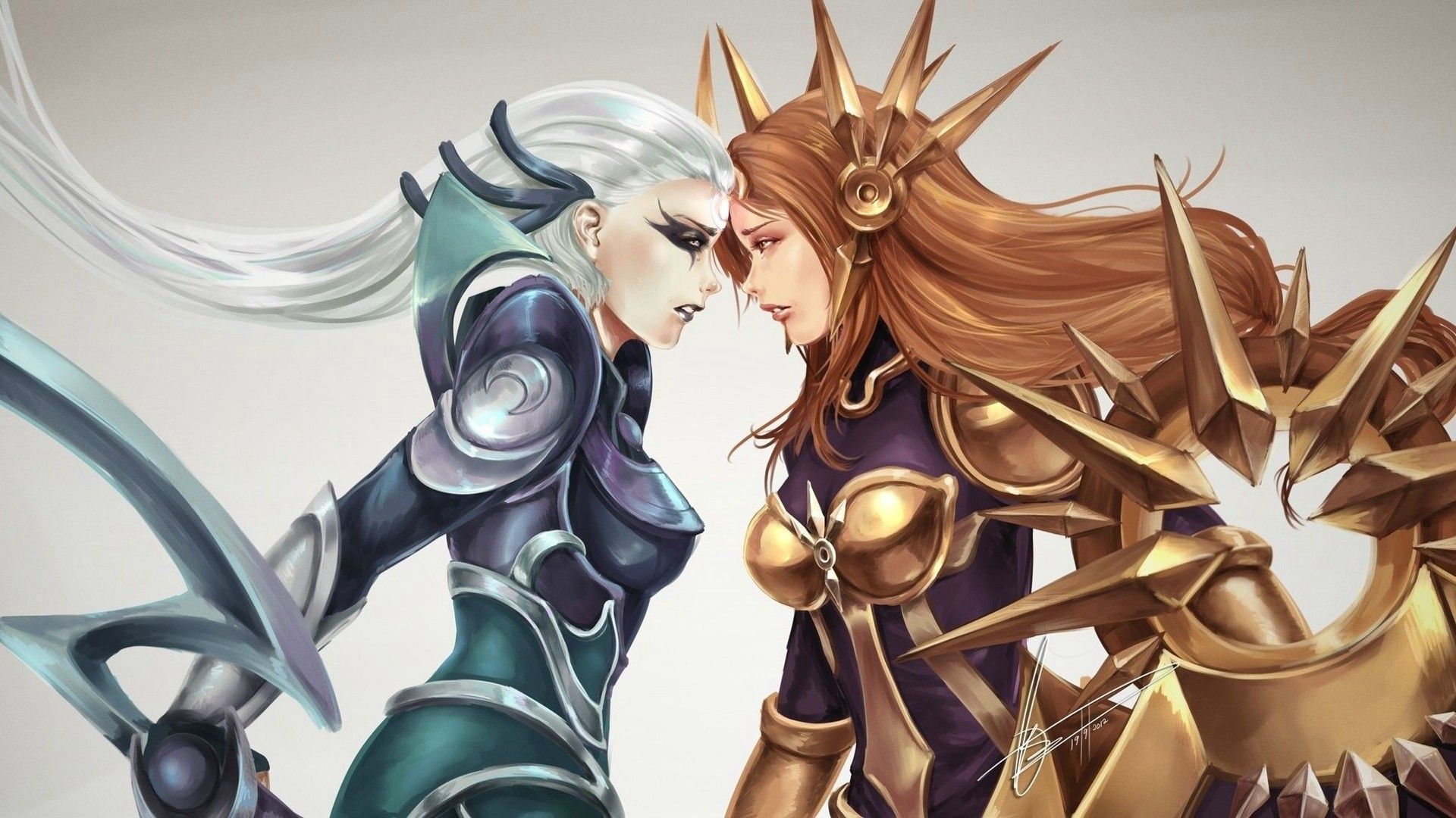 1920x1080 Diana League Of Legends Leona League Of Legends Wallpaper:1920x1080