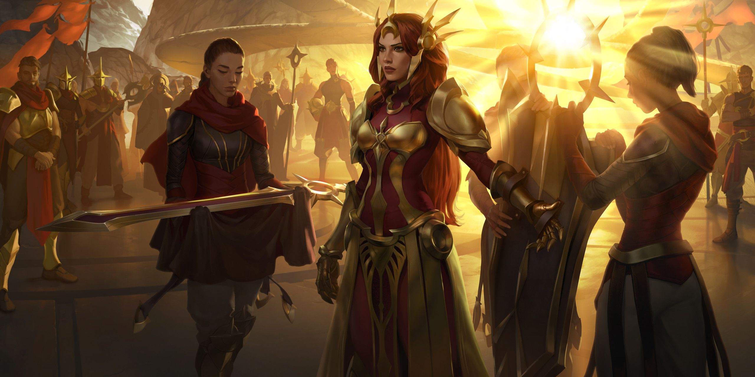 2560x1280 HD desktop wallpaper: Video Game, Leona (League Of Legends), Legends Of Runeterra download free picture