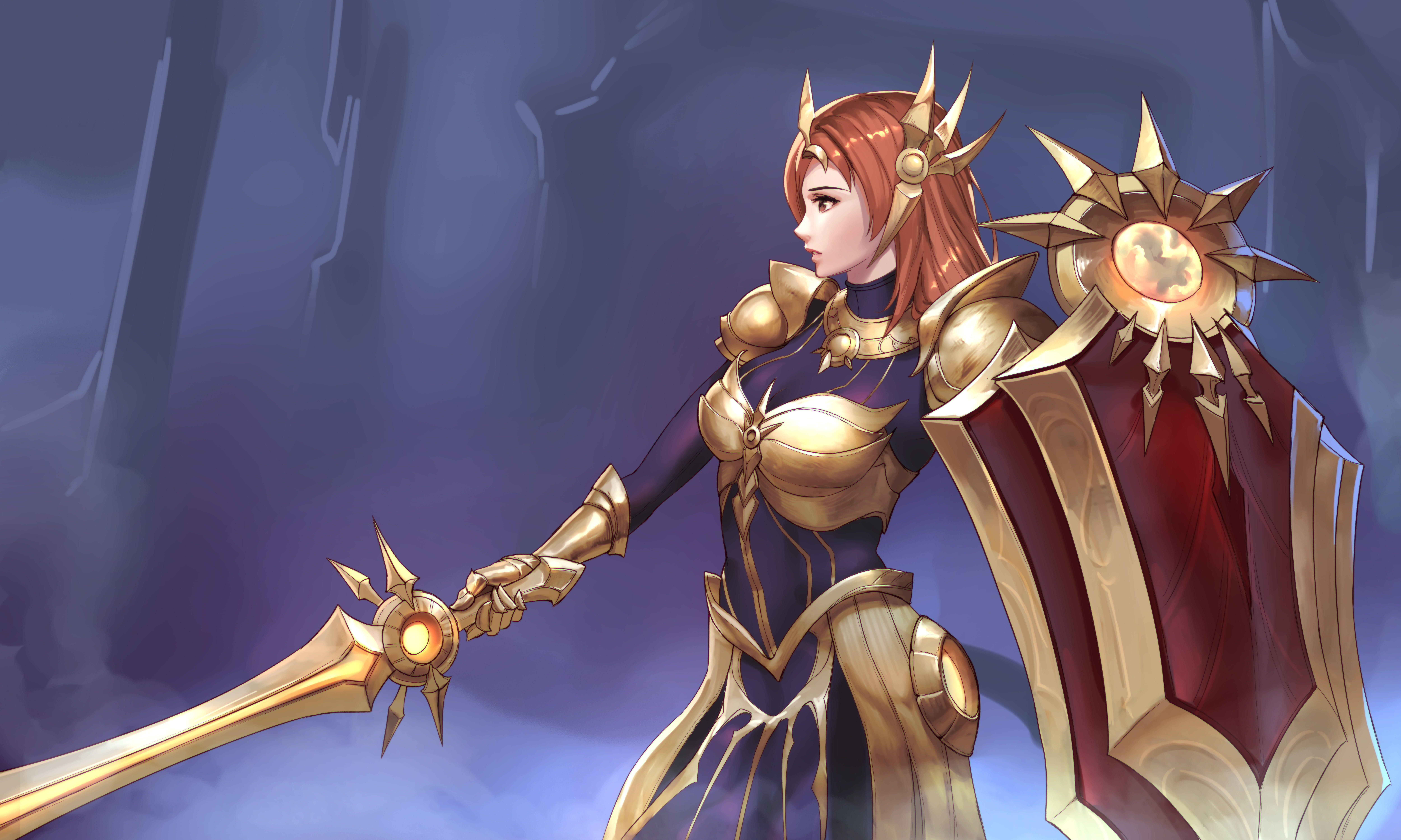 10000x6000 Wallpaper / League of Legends, illustration, 8K, artwork, Leona, women, Leona (League of Legends), video games, video game girls, digital art, Azto Dio, drawing, fan art free download
