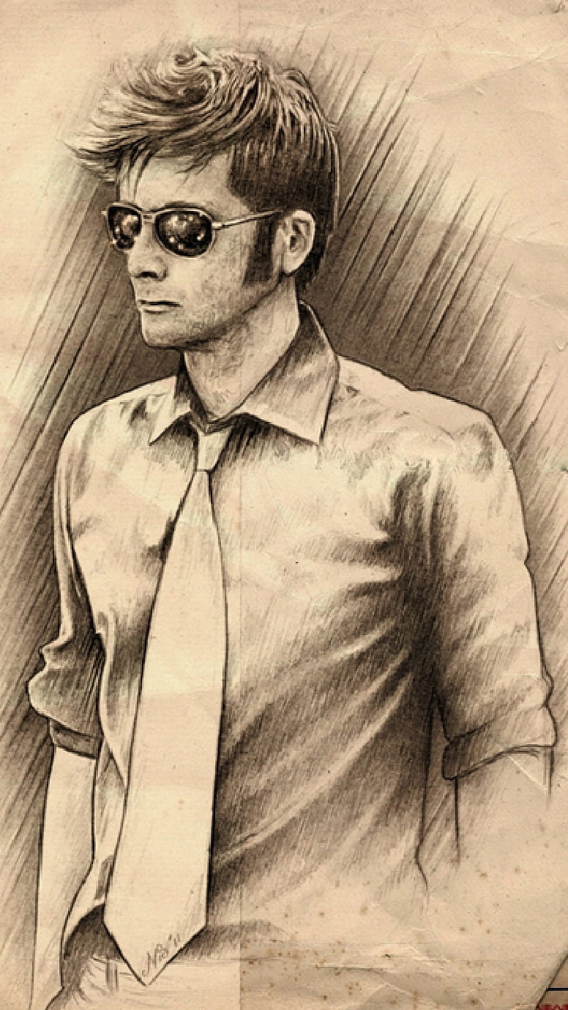 800x1422 10th Doctor, 10th, doctor, dr, drawn, gris, who, HD phone wallpaper