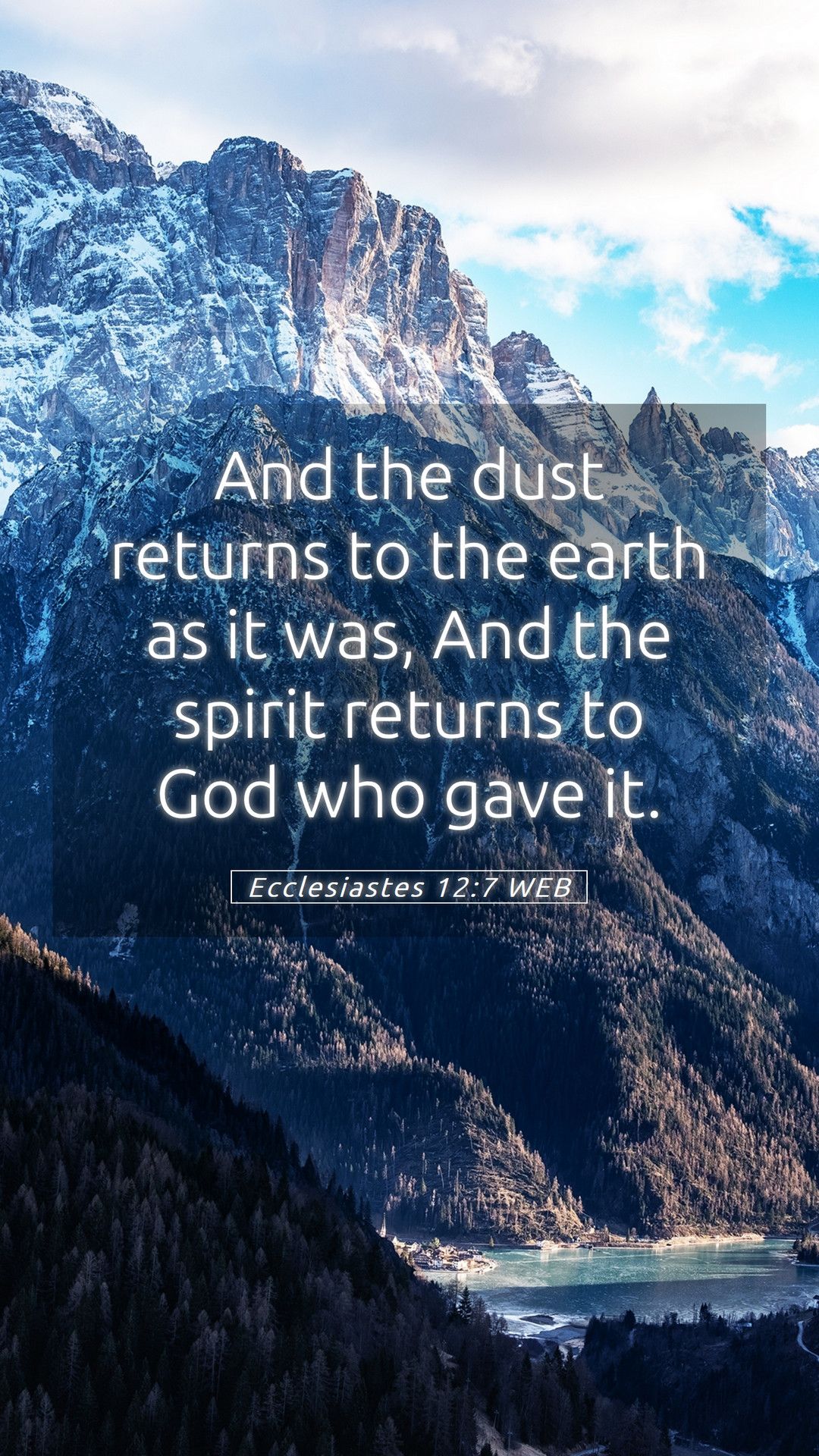 1080x1920 Ecclesiastes 12:7 WEB Mobile Phone Wallpaper the dust returns to the earth as it was, And