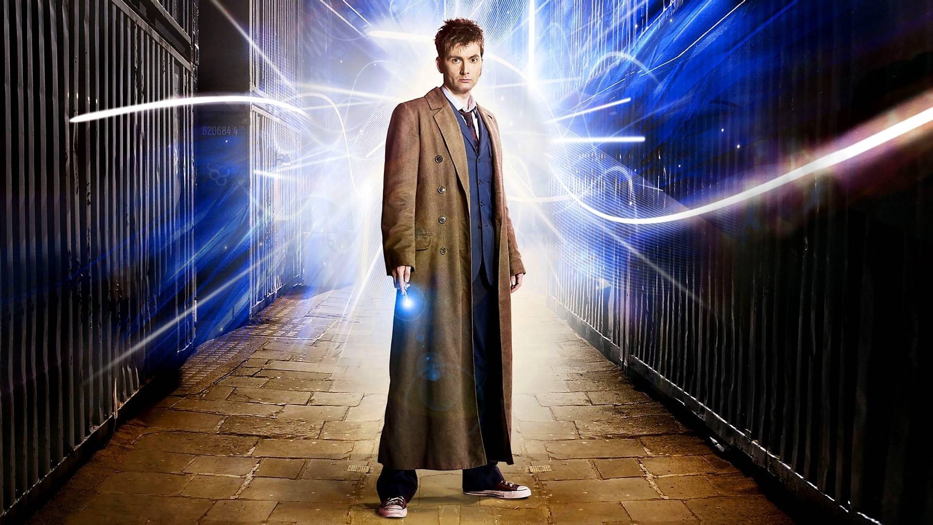 1920x1080 Wallpaper / illuminated, front view, 1080P, Doctor Who, architecture, young men, adult, looking, portrait, indoors, males, night, men, Tenth Doctor, real people, David Tennant free download