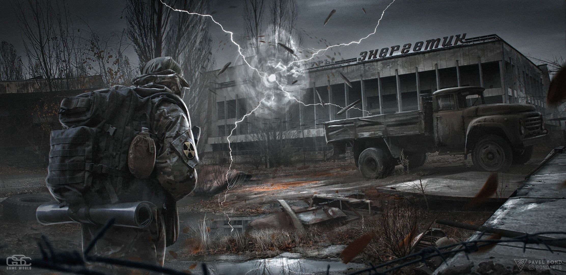 2223x1080 Wallpaper / ZIL, Pripyat, anomaly, energetic, Stalker 1080P, Stalker, PAVEL BOND, the city free download