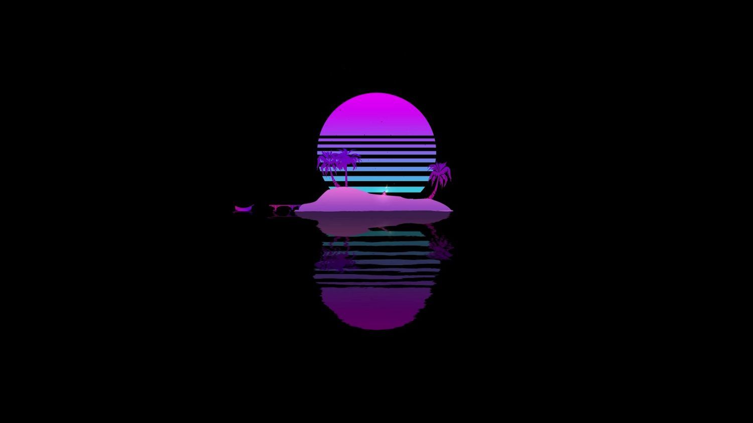 1500x844 Minimalist Retro Tropical Island 4K Live Wallpaper