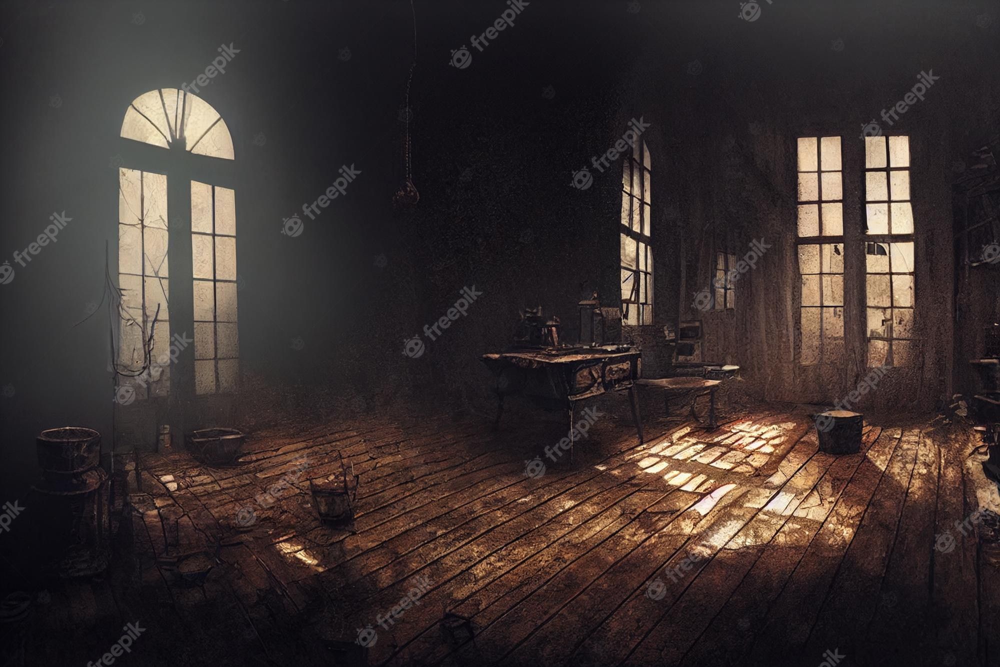 2000x1333 Premium Photo. Inside horror house halloween concept background spooky night wallpaper