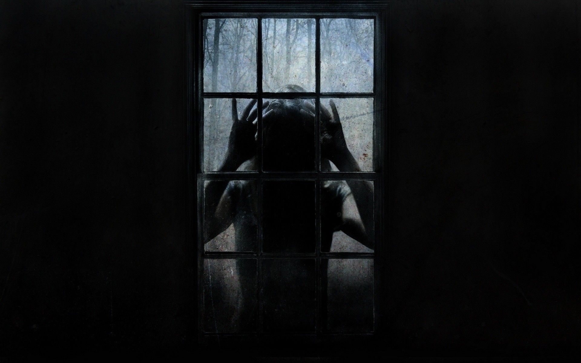 1920x1200 women, horror, creepy, dark, window, night, spookyx1200 Wallpaper