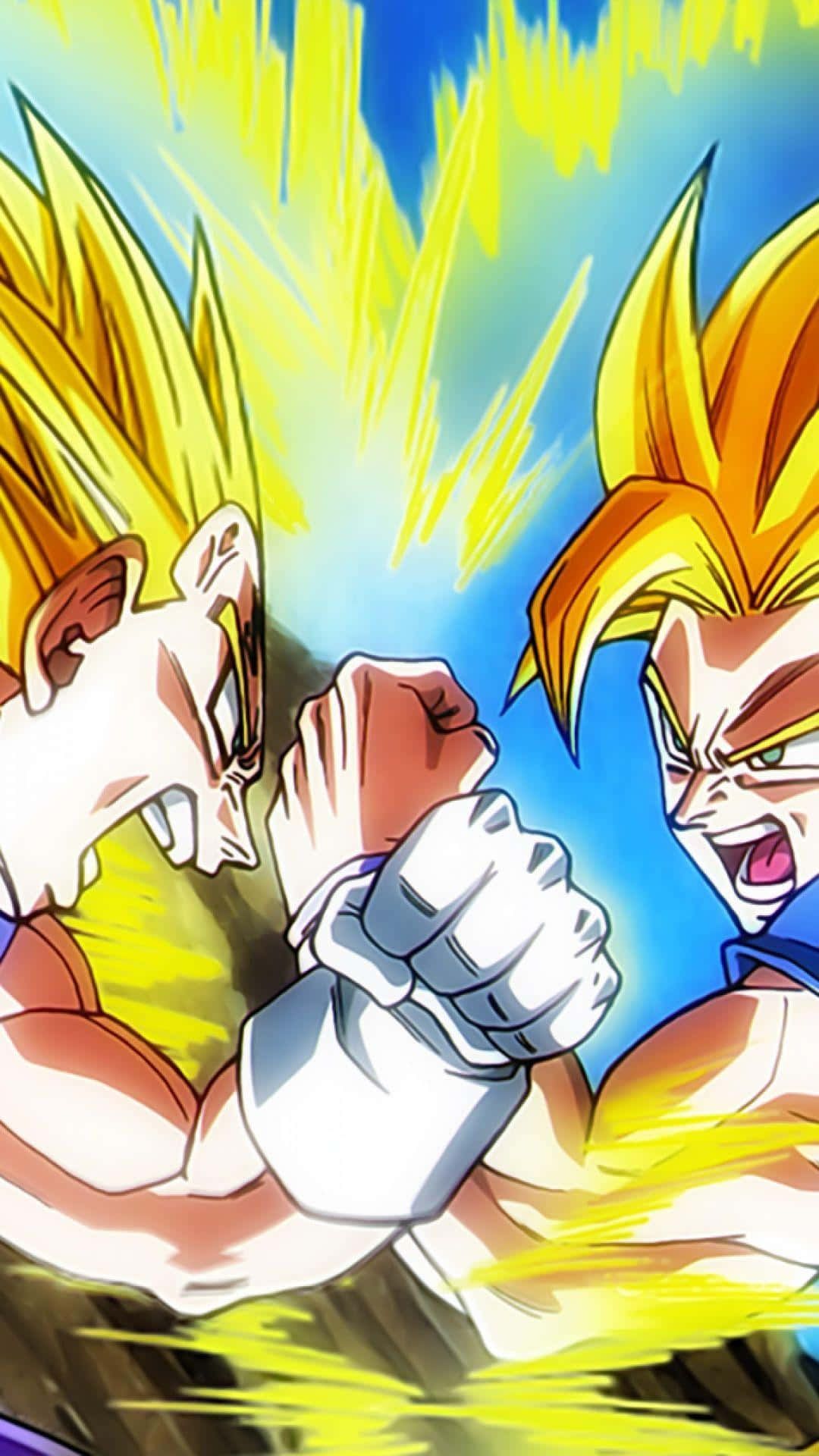 1080x1920 Download Goku and Vegeta clash in a battle of Saiyan pride. Wallpaper