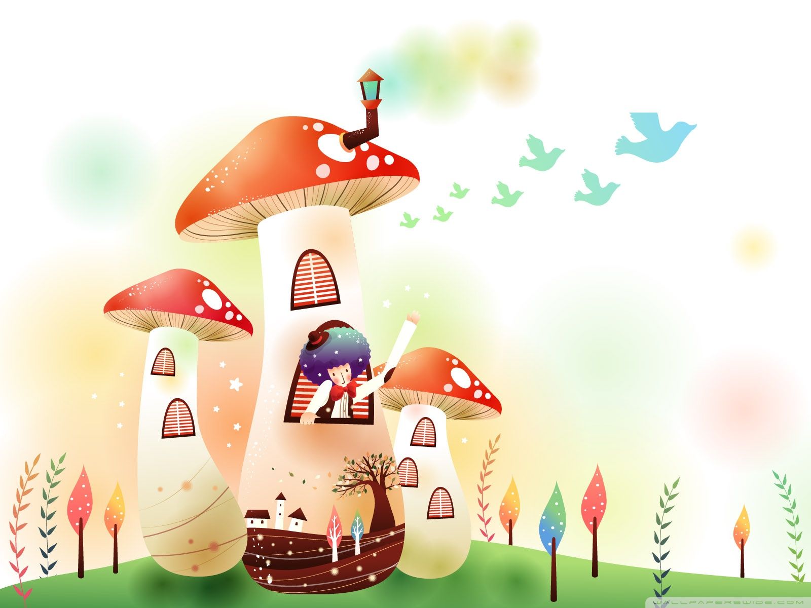 1600x1200 Childhood Fairytales Mushroom House Ultra HD Desktop Background Wallpaper for 4K UHD TV : Widescreen & UltraWide Desktop & Laptop : Tablet
