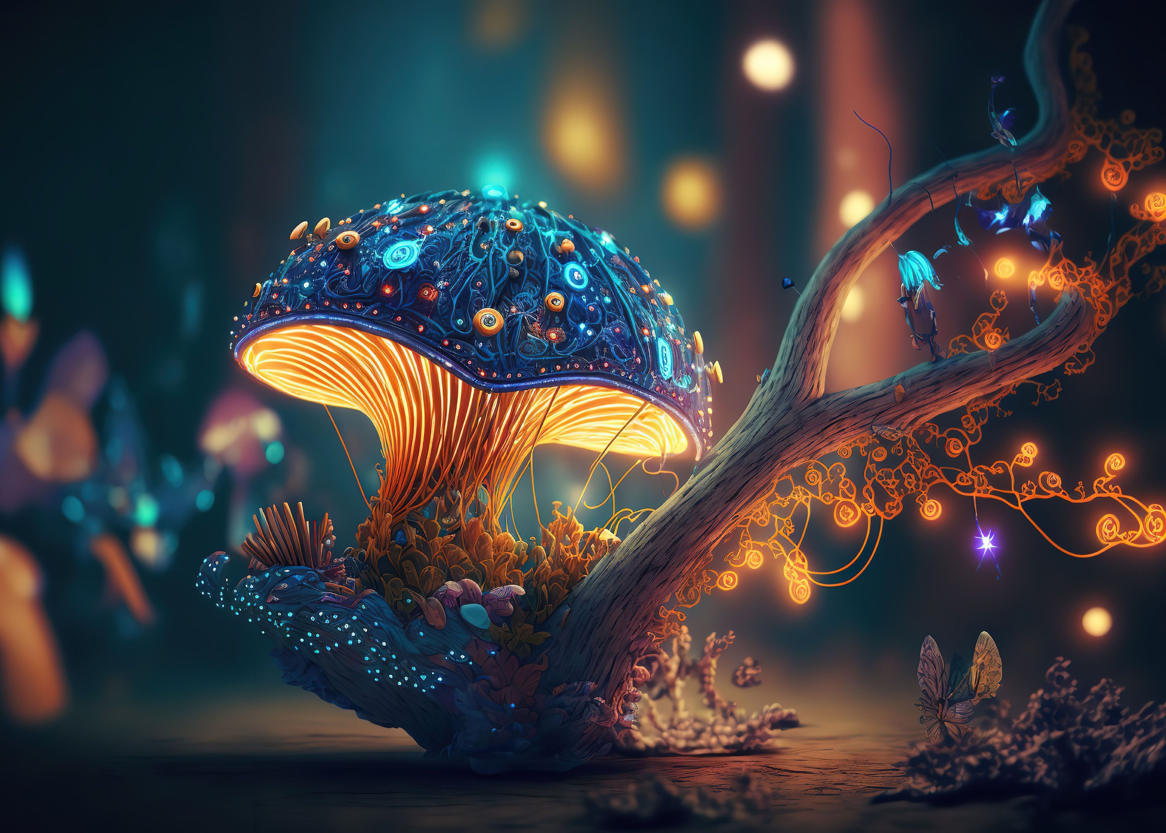 3840x2743 Mushroom Wallpaper and Background