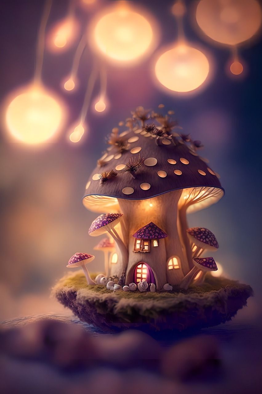 851x1280 Download Ai Generated Mushroom House Royalty Free Stock Illustration Image