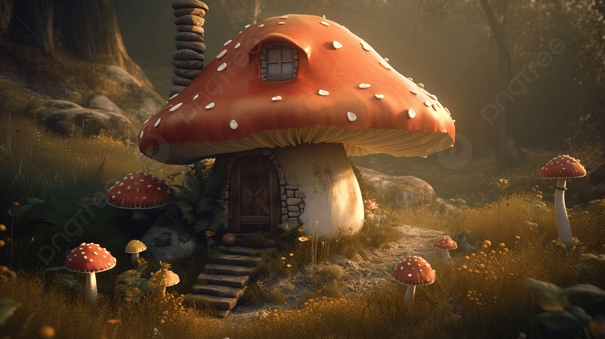 1200x673 An Amazing 3D Graphics Wallpaper Of A Cute Mushroom House Background, Mushroom House Picture Background Image And Wallpaper for Free Download