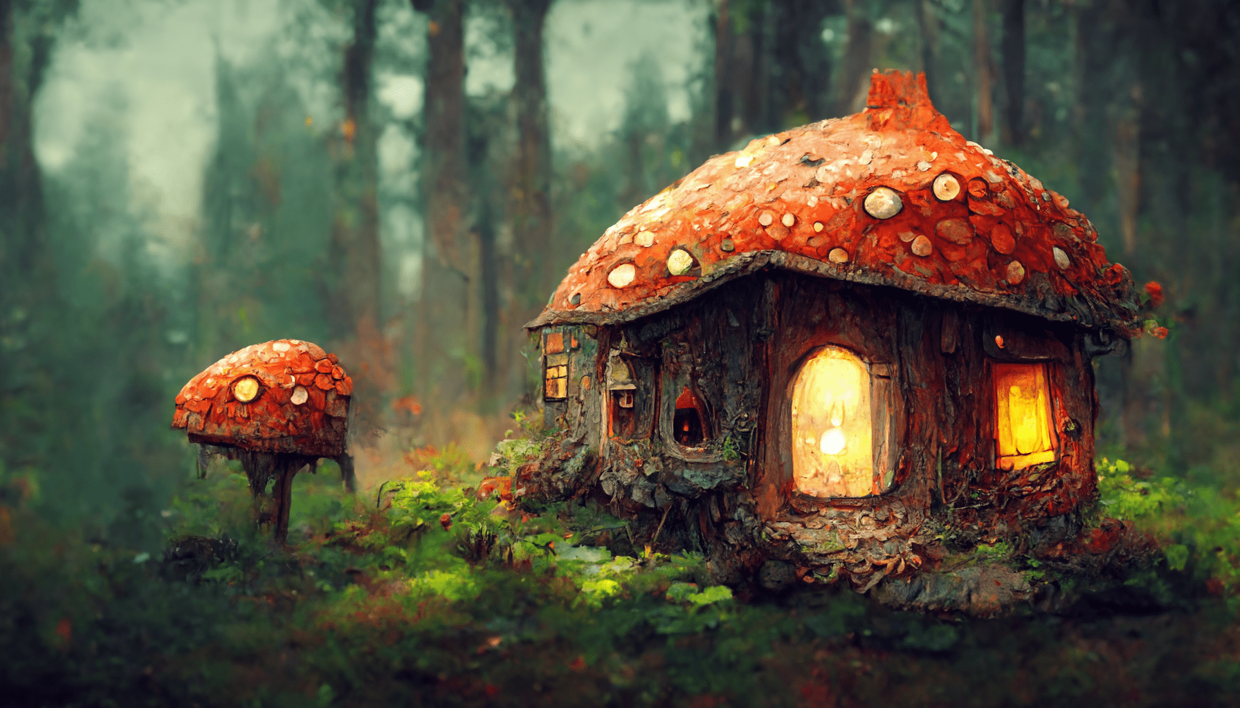 1792x1024 Cozy Mushroom house (Midjourney AI)