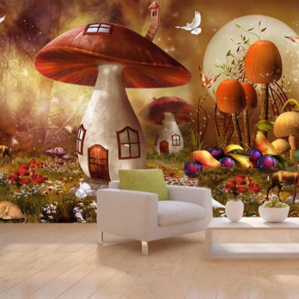 1000x1000 3D Fairy mushroom wallpaper