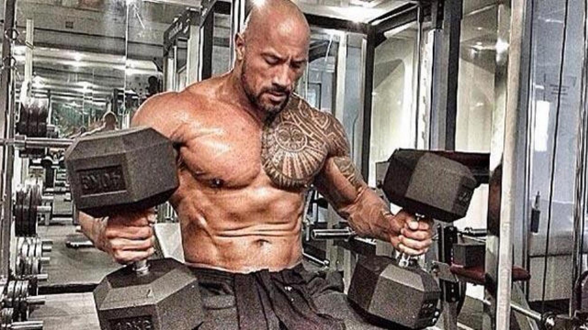 1920x1080 Dwayne Johnson Workout Wallpaper