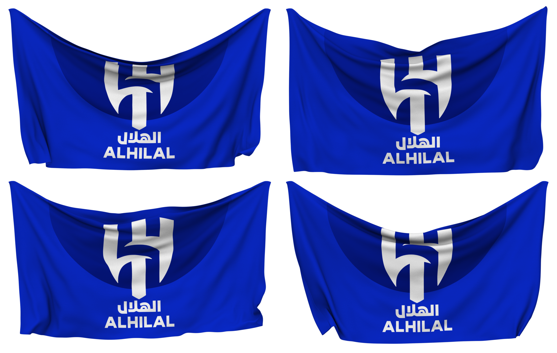 1920x1216 Al Hilal Saudi Football Club, Al Hilal SFC Pinned Flag from Corners, Isolated with Different Waving Variations, 3D Rendering 24798773 PNG