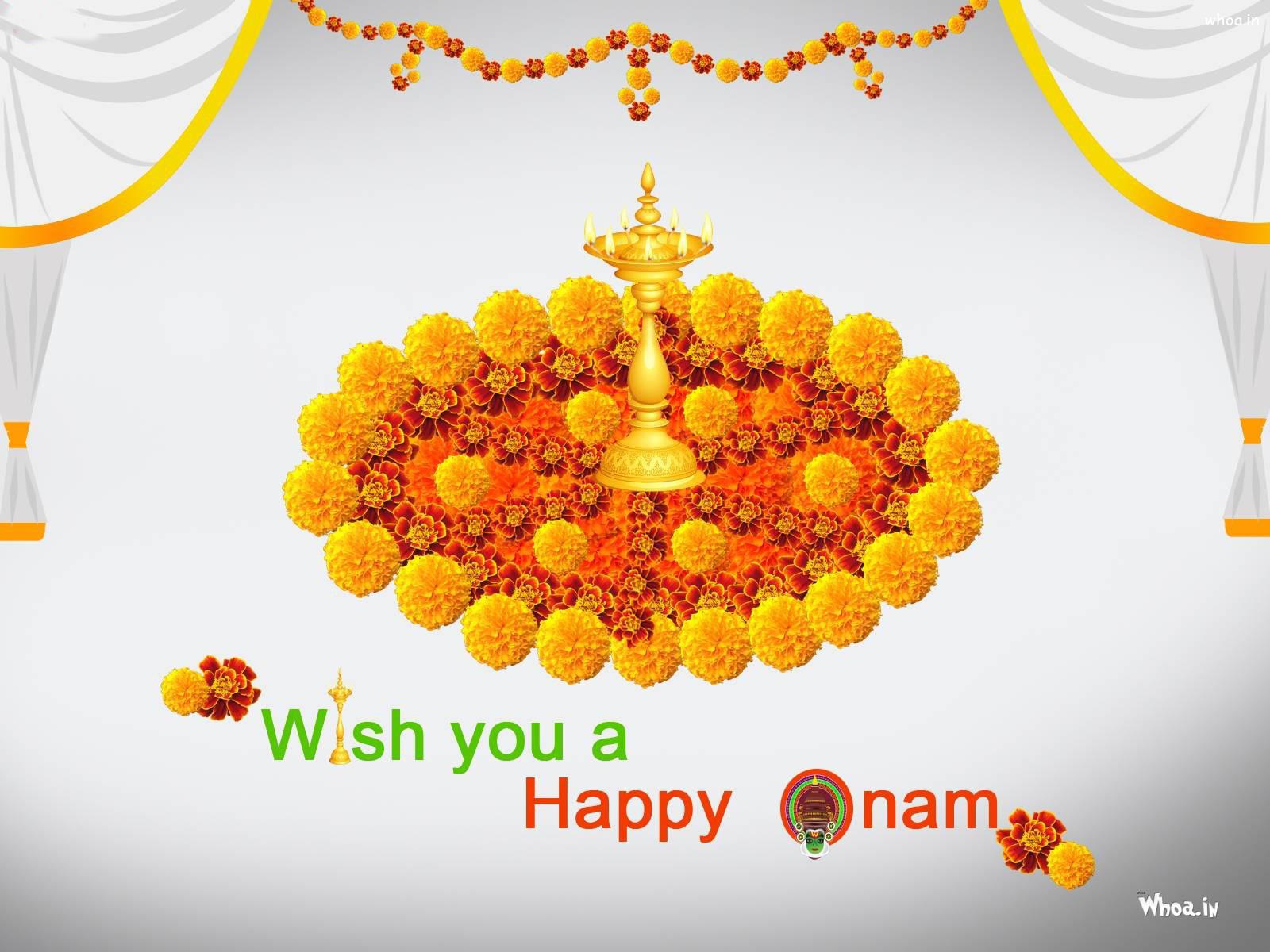 1600x1200 Wish You Happy Onam HD Greetings Wallpaper