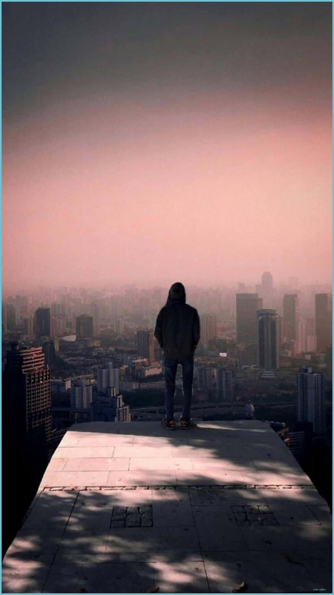 1079x1920 Download Cool Sad Boy Overlooking The City Wallpaper