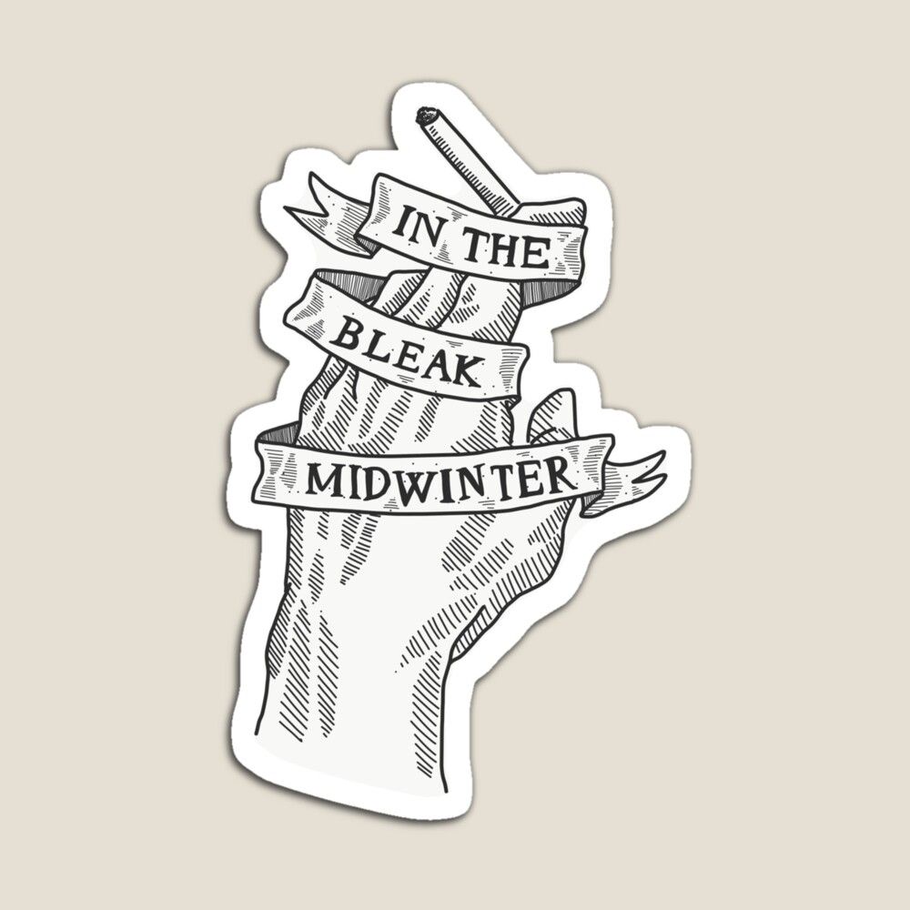 1000x1000 Peaky Blinders Smoking Hand In the Bleak Midwinter B&W Sticker