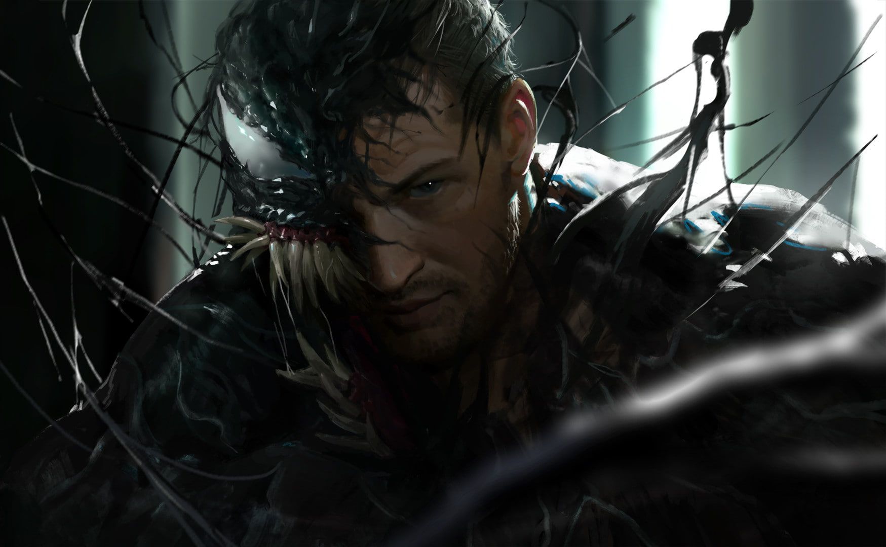 1749x1080 HD wallpaper: Venom, Symbiote, eddie brock, black, creature. Venom, Marvel venom, Eddie brock venom