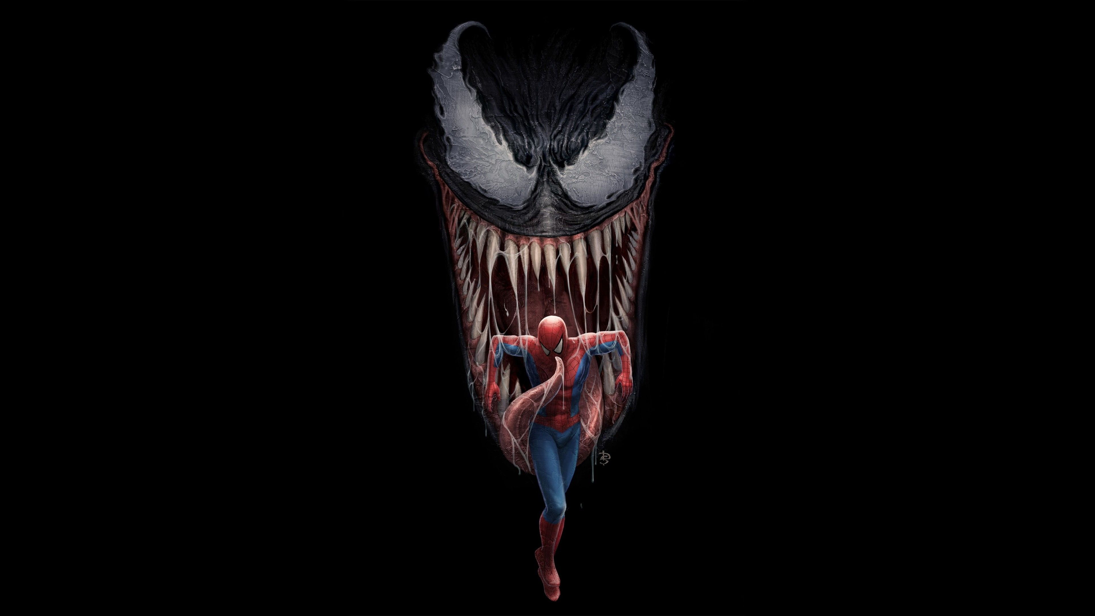 3840x2160 Wallpaper / Peter Parker, Spider man, Eddie Brock, art, comics, 4K, Venom free download