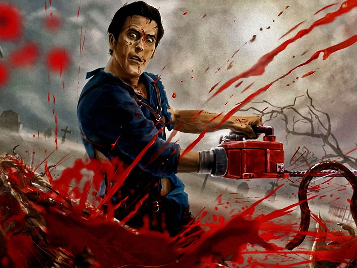 1152x864 Download wallpaper blood, ash, death, guts, chainsaw, evil dead, section other in resolution 1152x864
