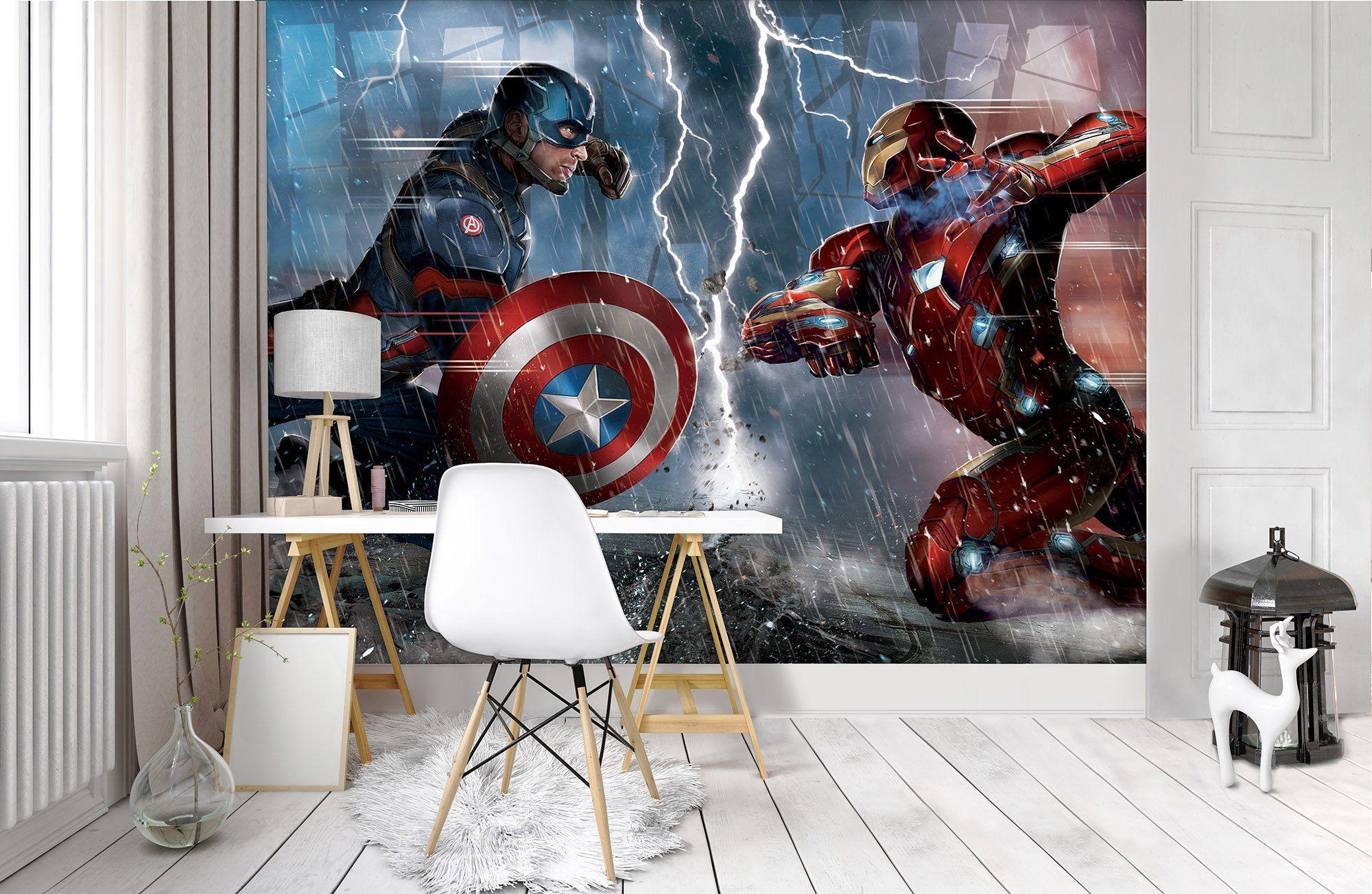 2000x1304 Giant size wall mural wallpaper Captain America Civil Wars