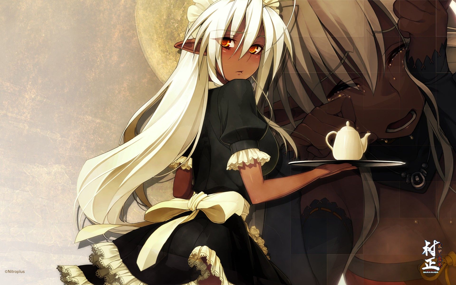 1920x1200 Black Skin Anime Wallpaper