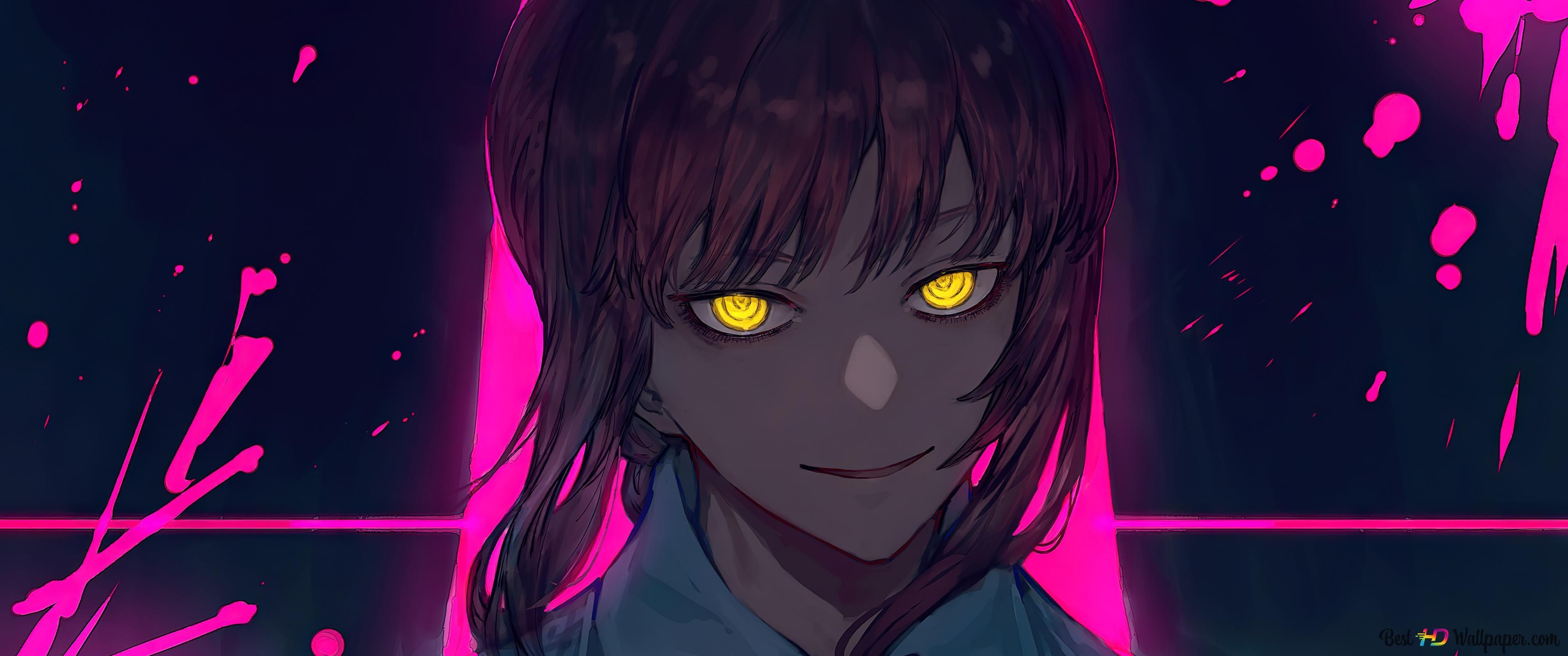 3440x1440 Makima from Chainsaw man anime art 4K wallpaper download