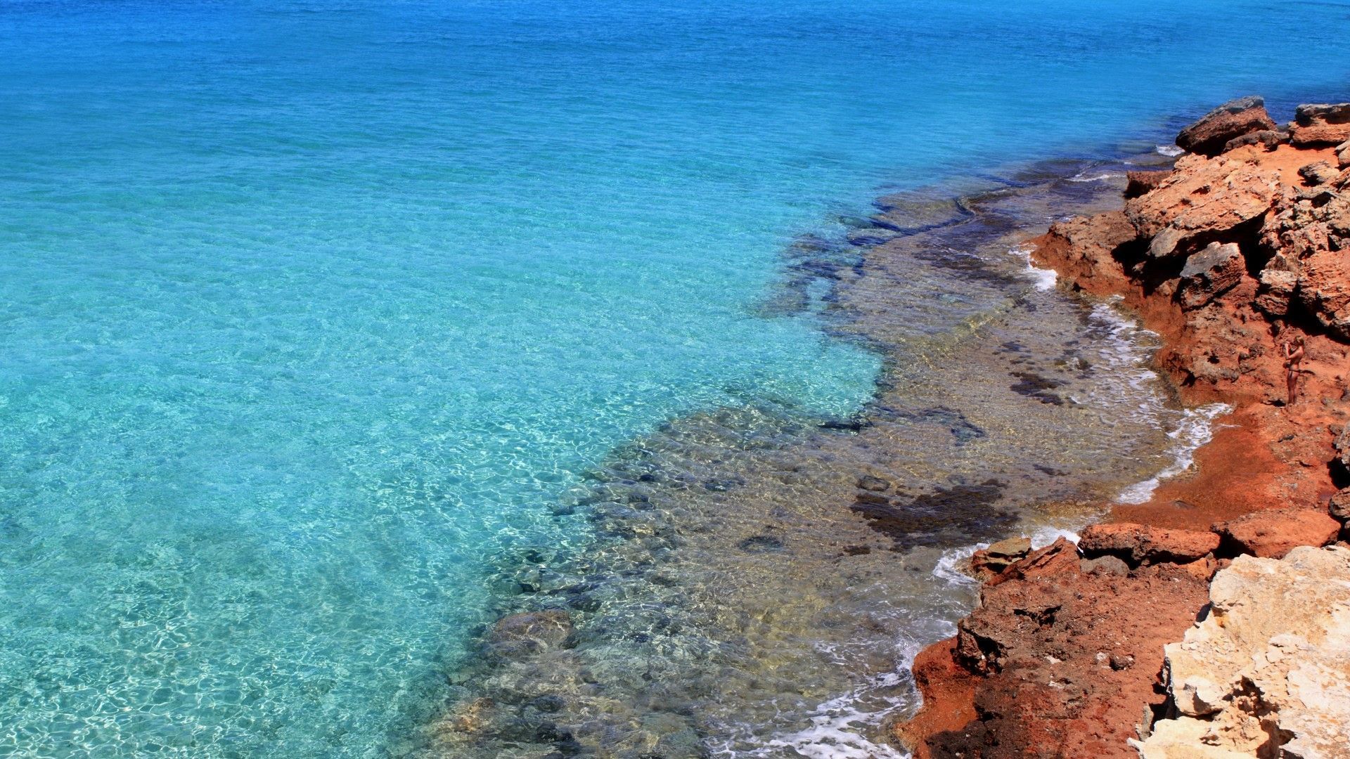 1920x1080 Formentera Cala Saona mediterranean best beaches, Balearic Islands, Spain. Windows Spotlight Image
