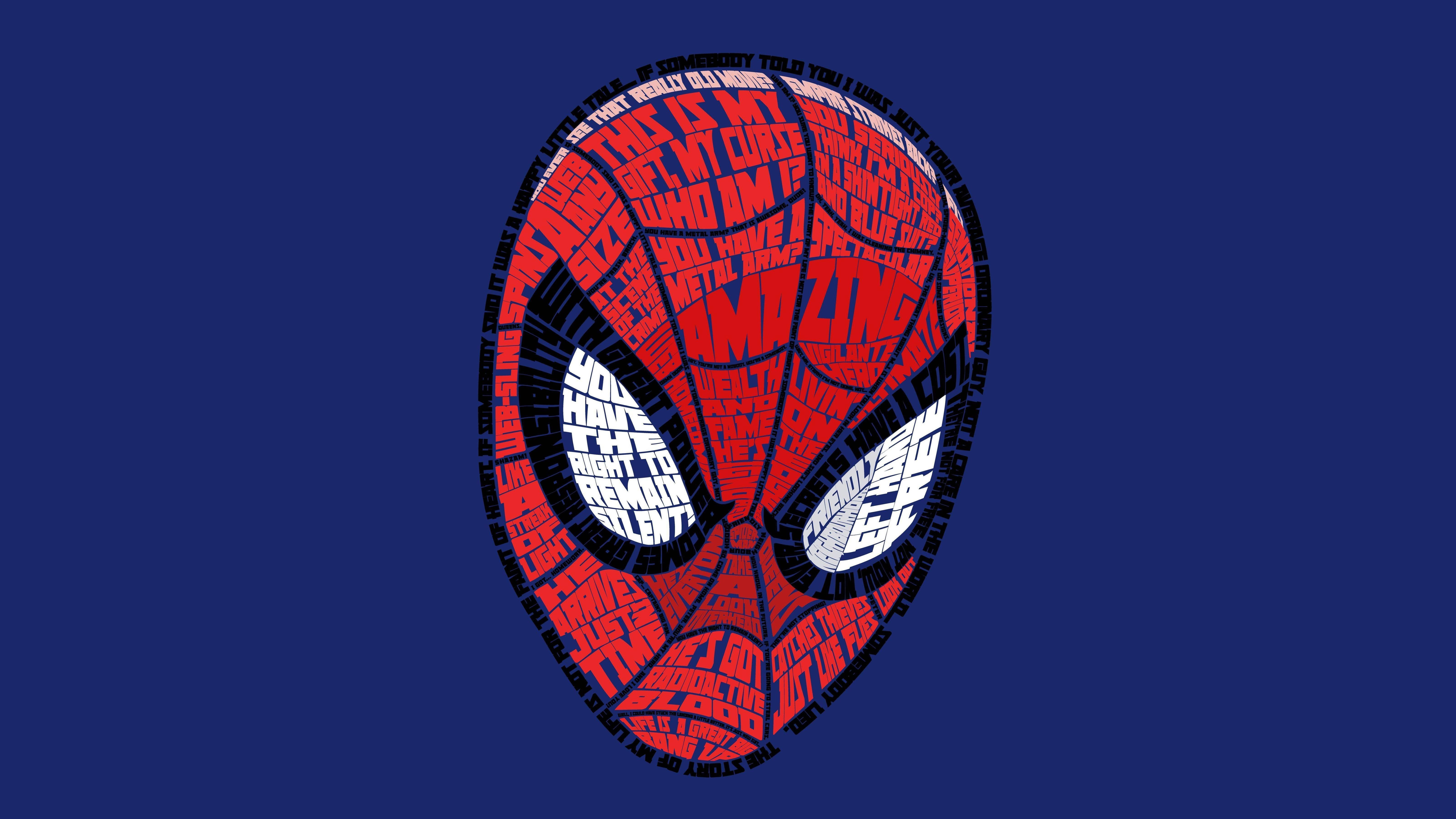 6400x3600 1920x1080] Spider Man Typography (How Many Quotes Can You Recognize? Mobile Wallpaper In Comments.) [1920x1080]