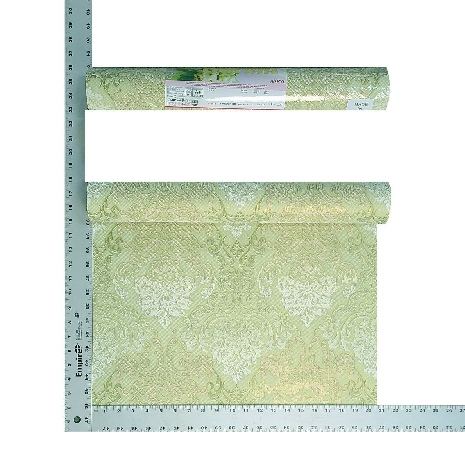 1600x1600 6513 04 Green White Gold Vintage Victorian Damask Paper Wallpaper